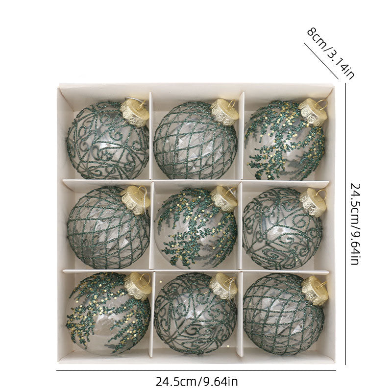 8cm julgranskulor 9pcs