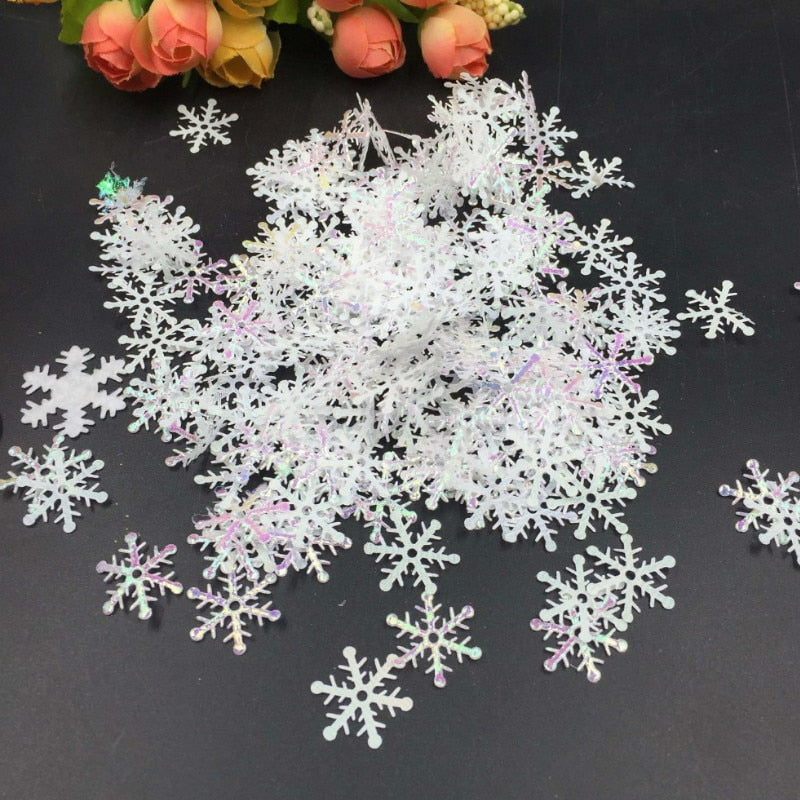 200pcs 3cm Juldekoration Snöflinga