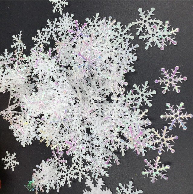 200pcs 3cm Juldekoration Snöflinga