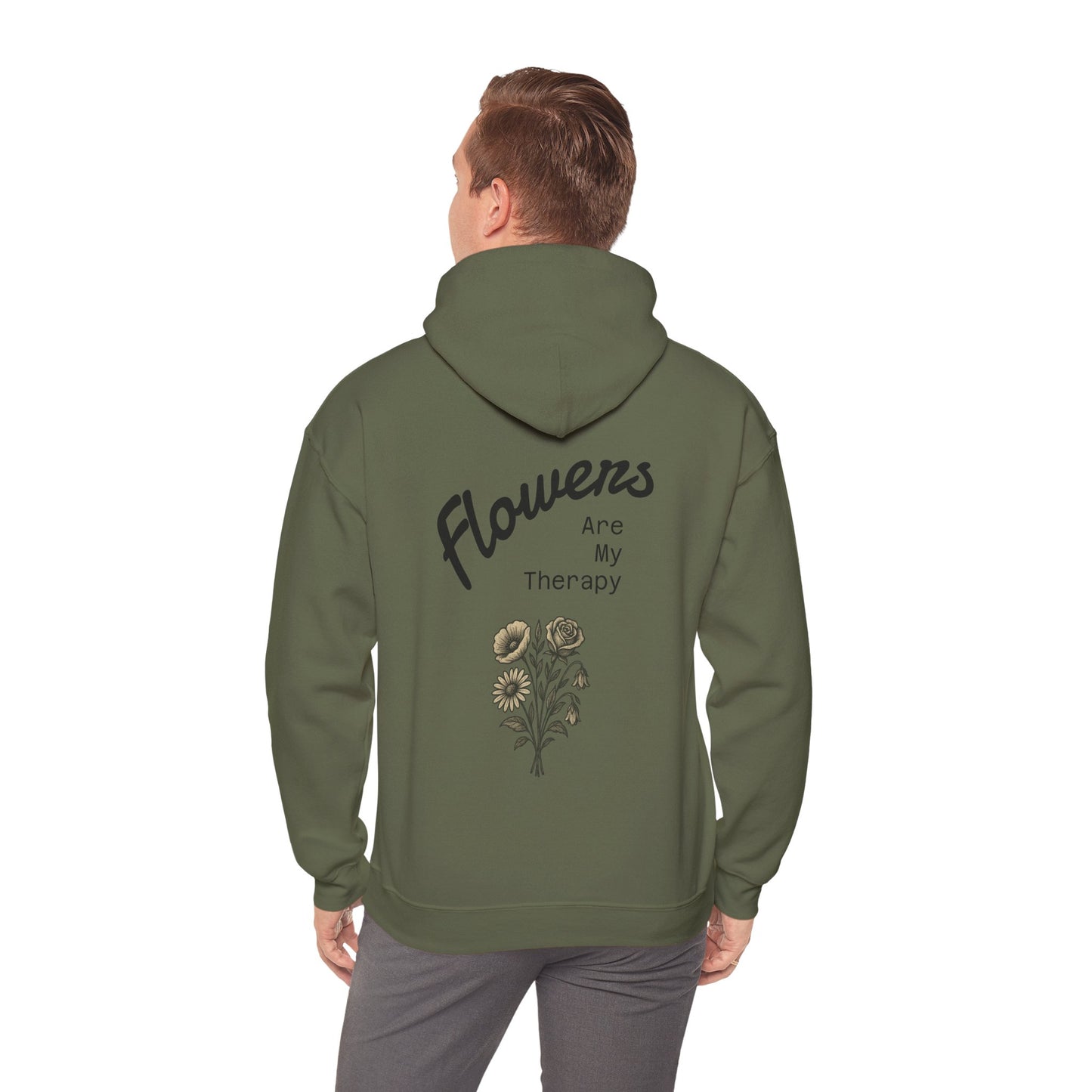 Hus41 Unisex Sweatshirt Hoodie - Flowers are my therapy