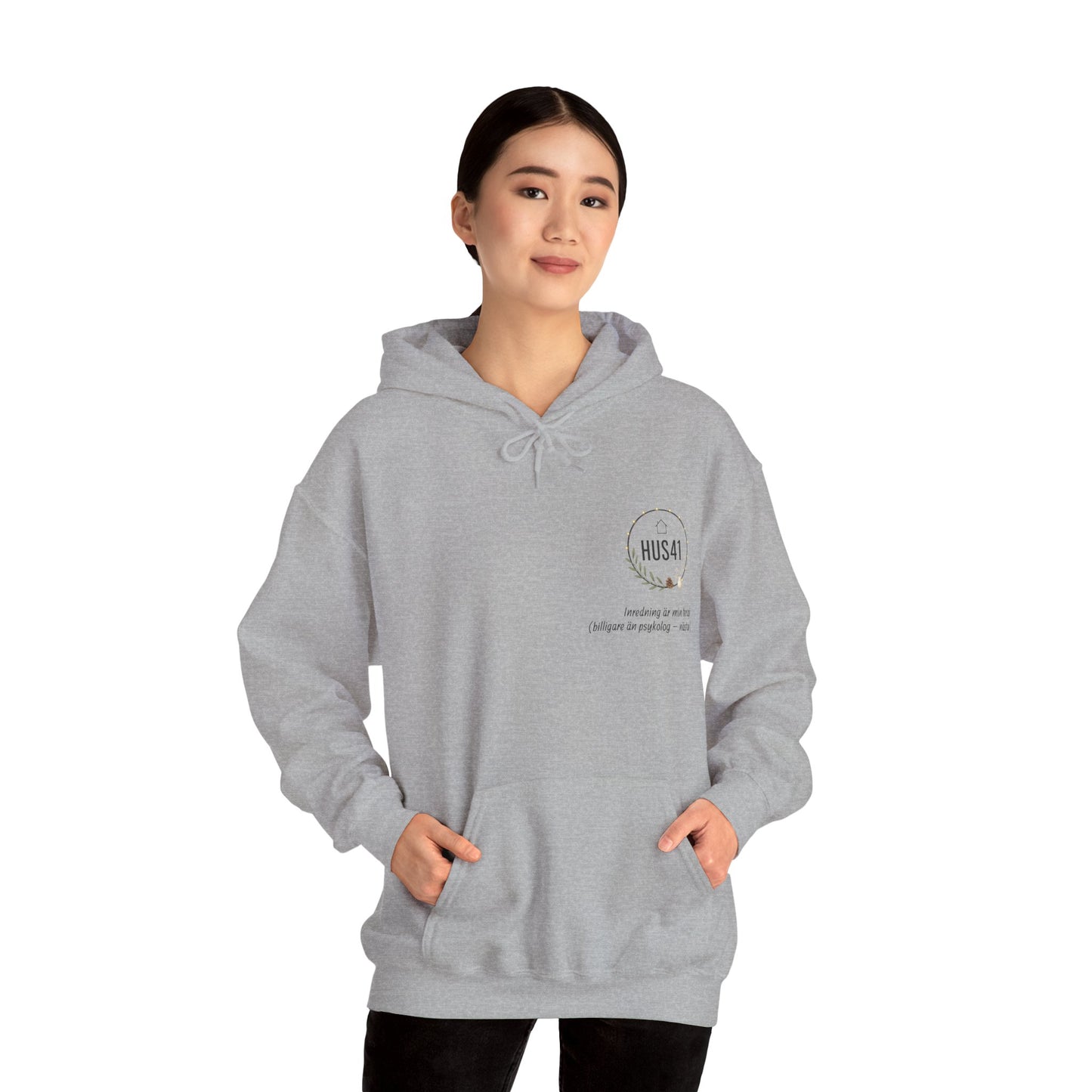 Hus41 Unisex Sweatshirt Hoodie - Inredning är min terapi