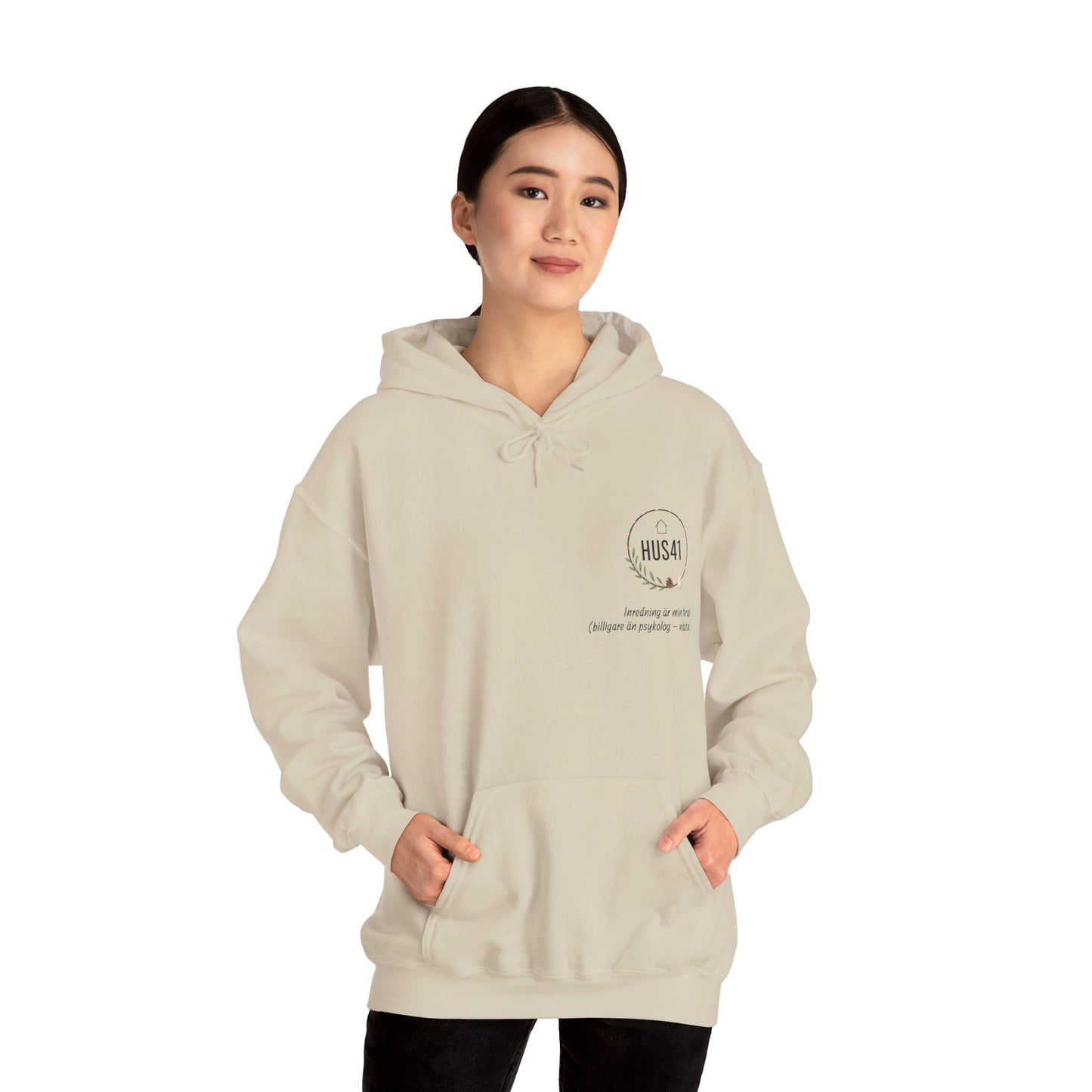 Hus41 Unisex Sweatshirt Hoodie - Inredning är min terapi