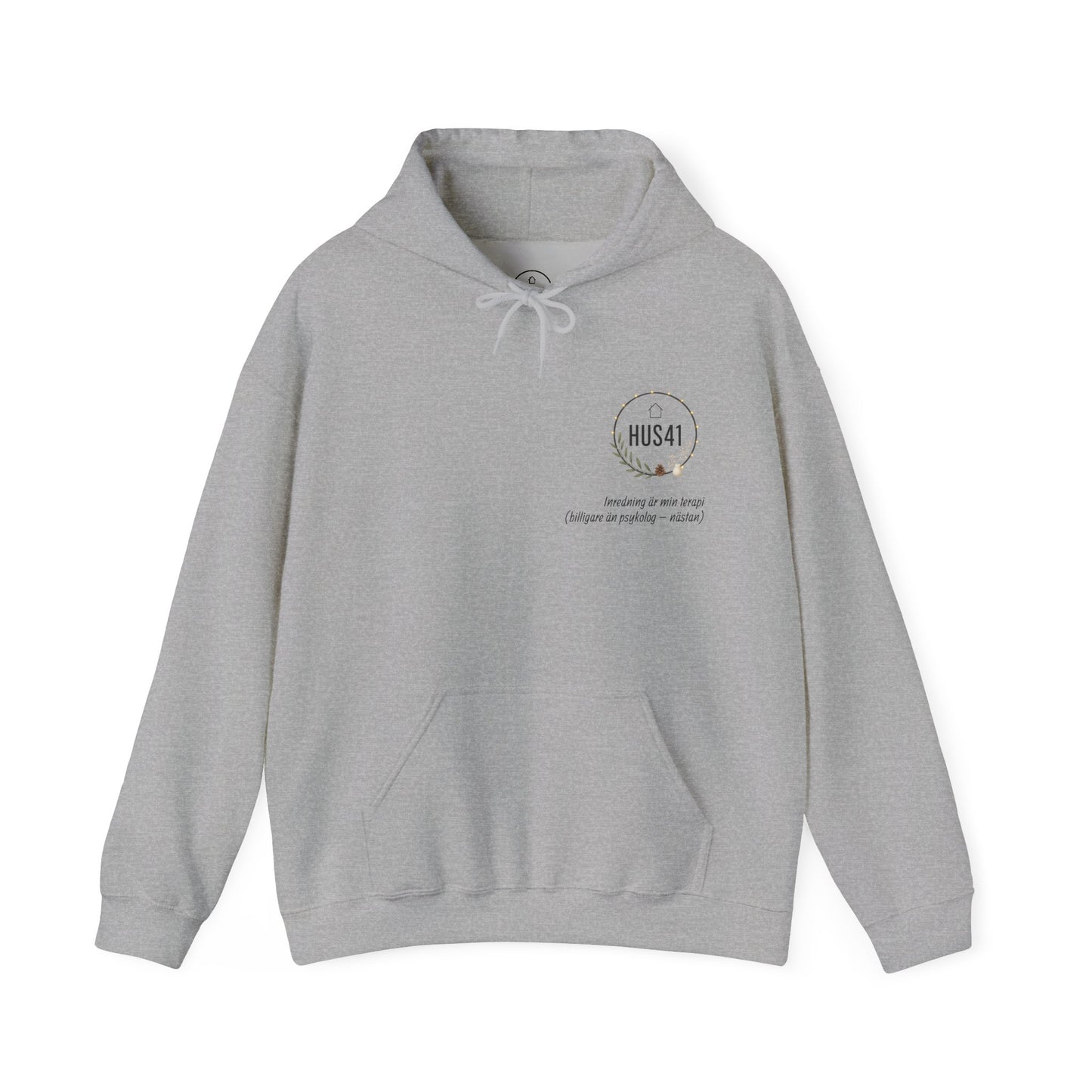 Hus41 Unisex Sweatshirt Hoodie - Inredning är min terapi