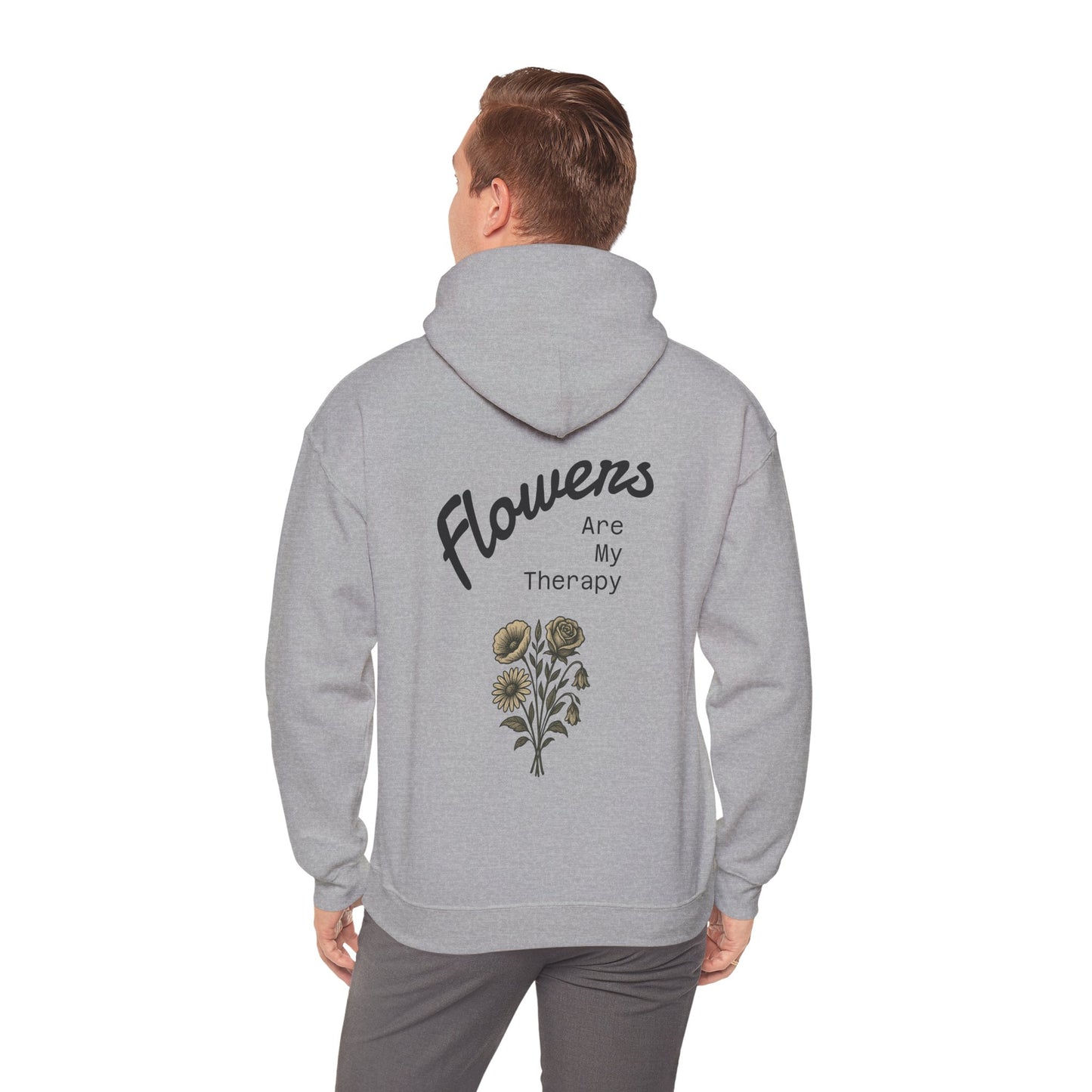 Hus41 Unisex Sweatshirt Hoodie - Flowers are my therapy