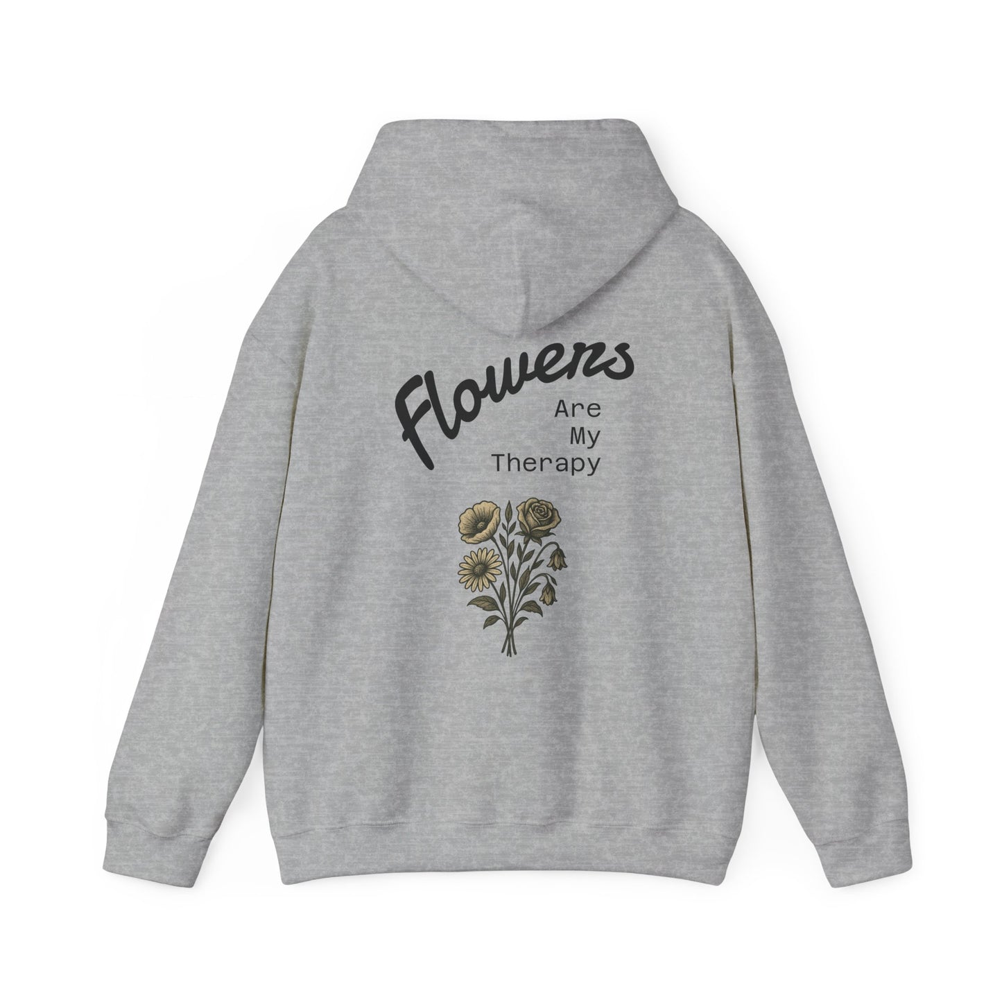 Hus41 Unisex Sweatshirt Hoodie - Flowers are my therapy