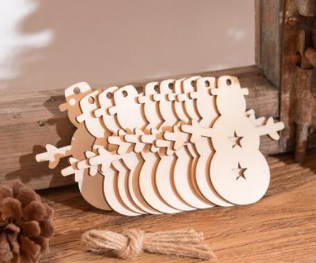 Christmas labels wood 10pcs
