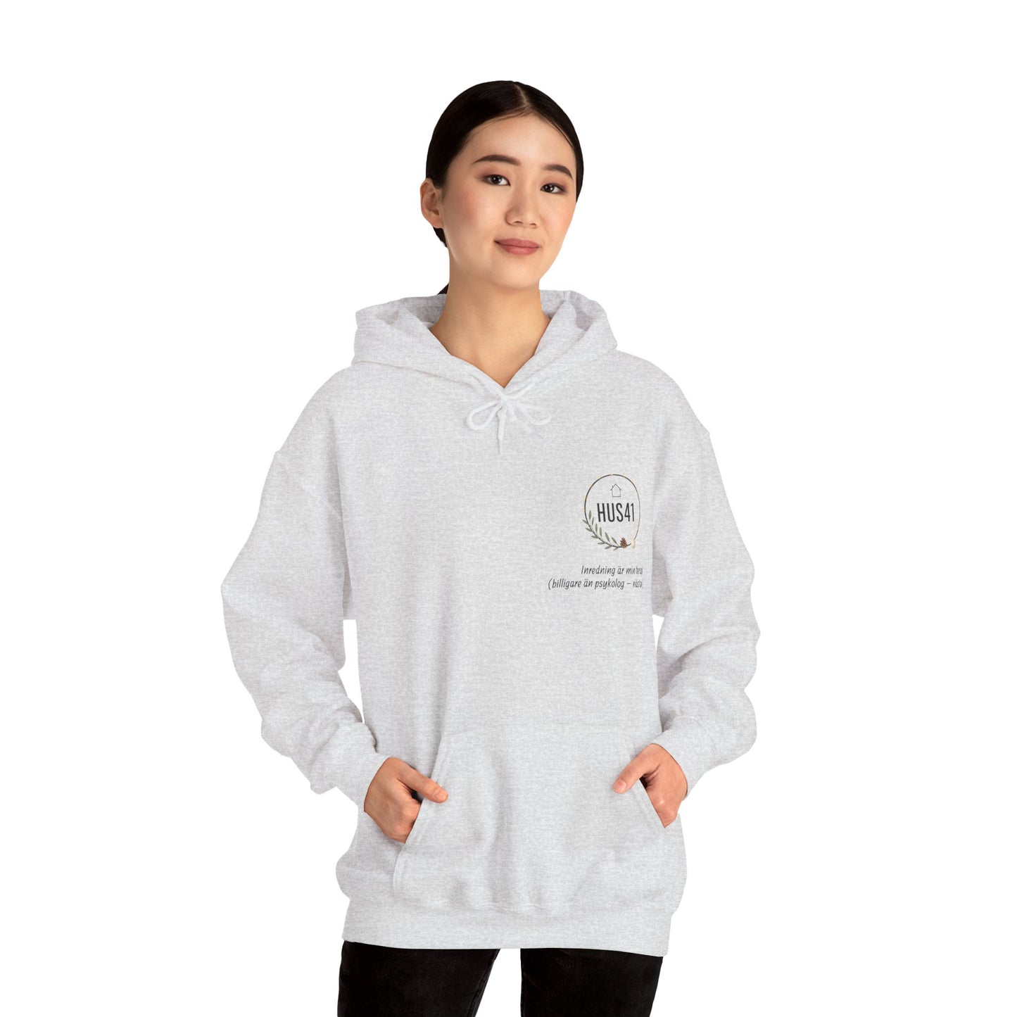 Hus41 Unisex Sweatshirt Hoodie - Inredning är min terapi