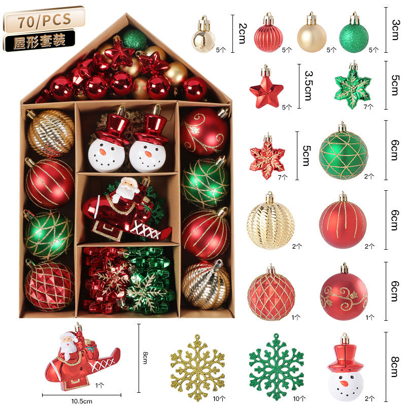 70pcs julgranskulor