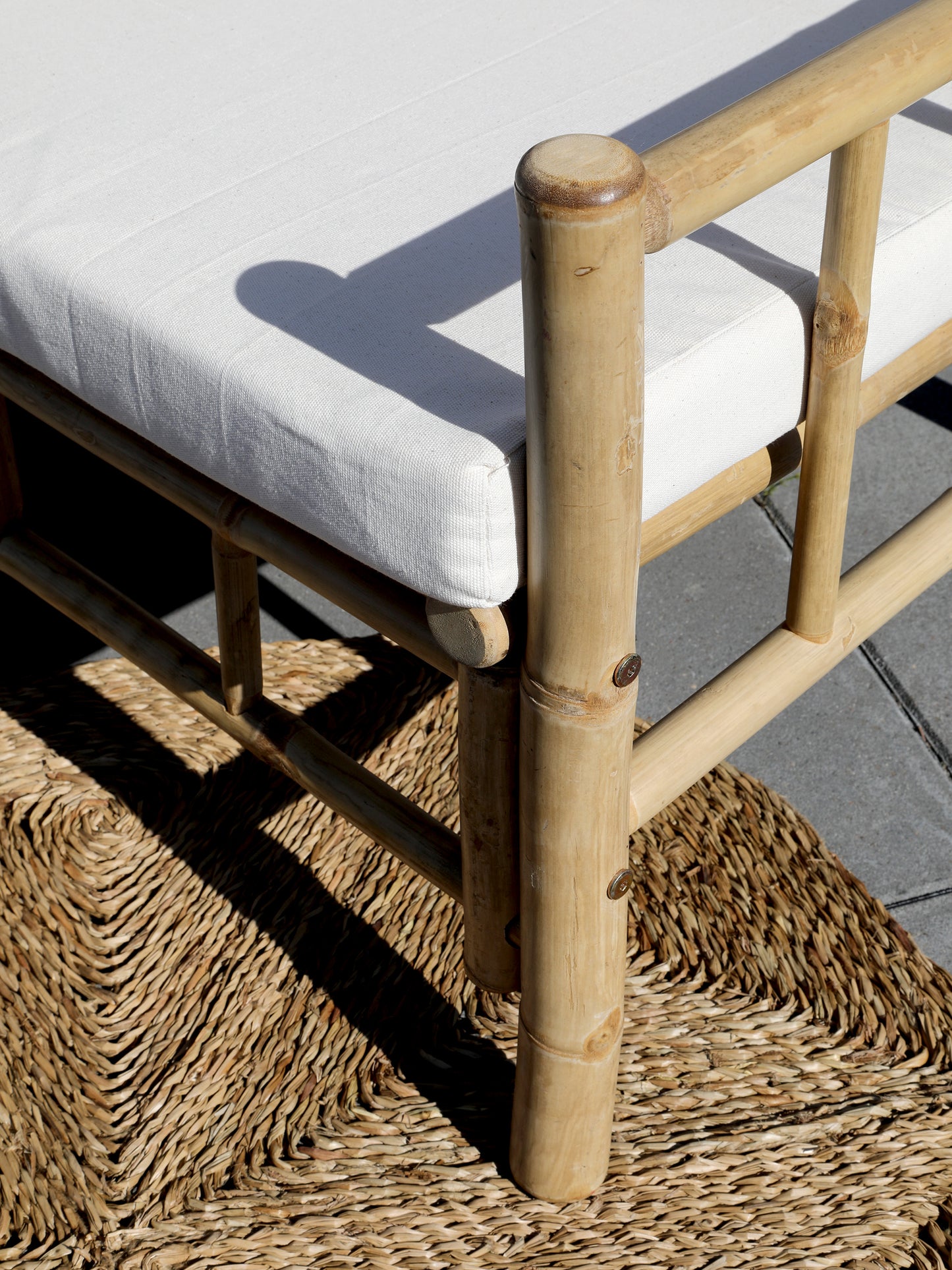 Bamboo armchair with cushions