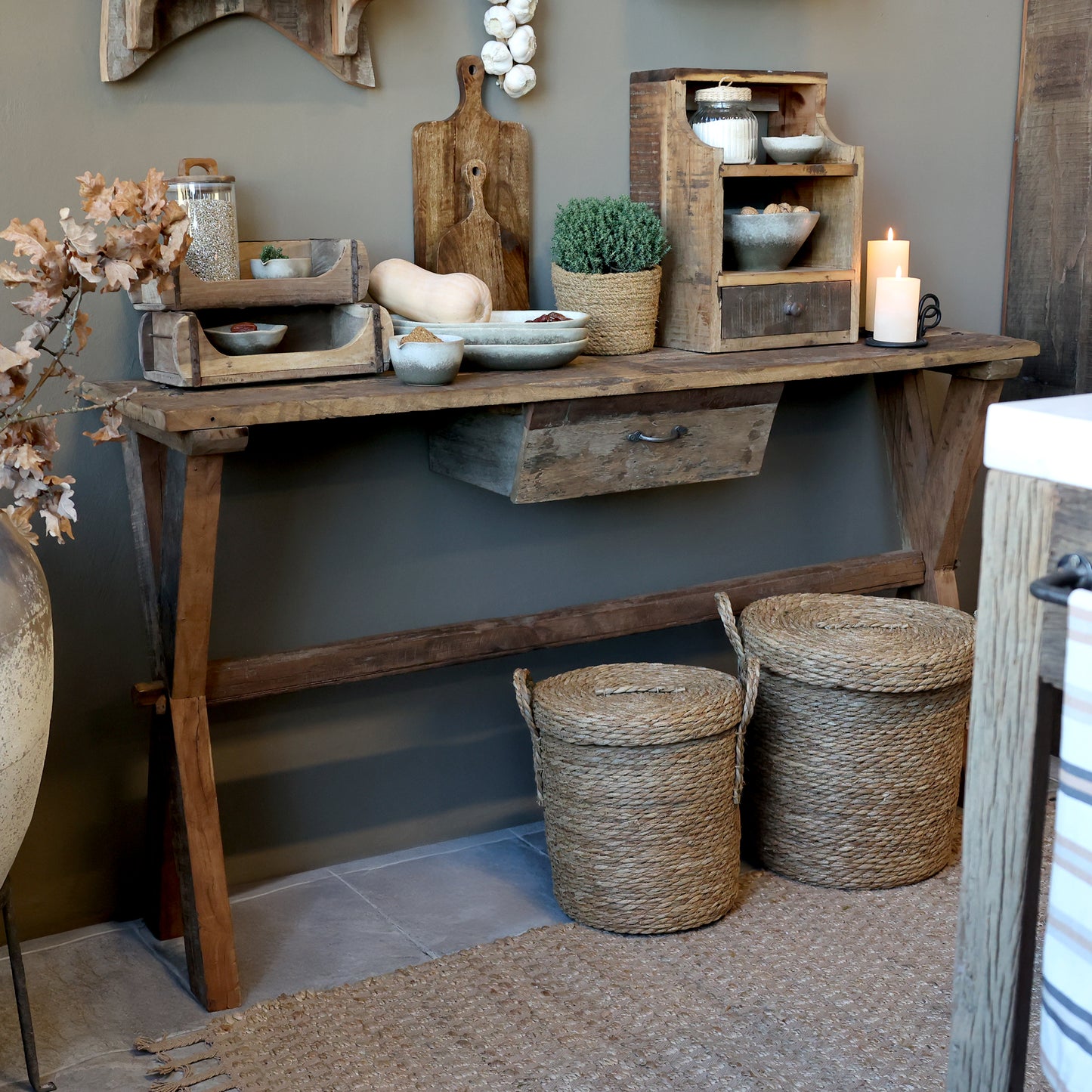 Side table Recycled wood
