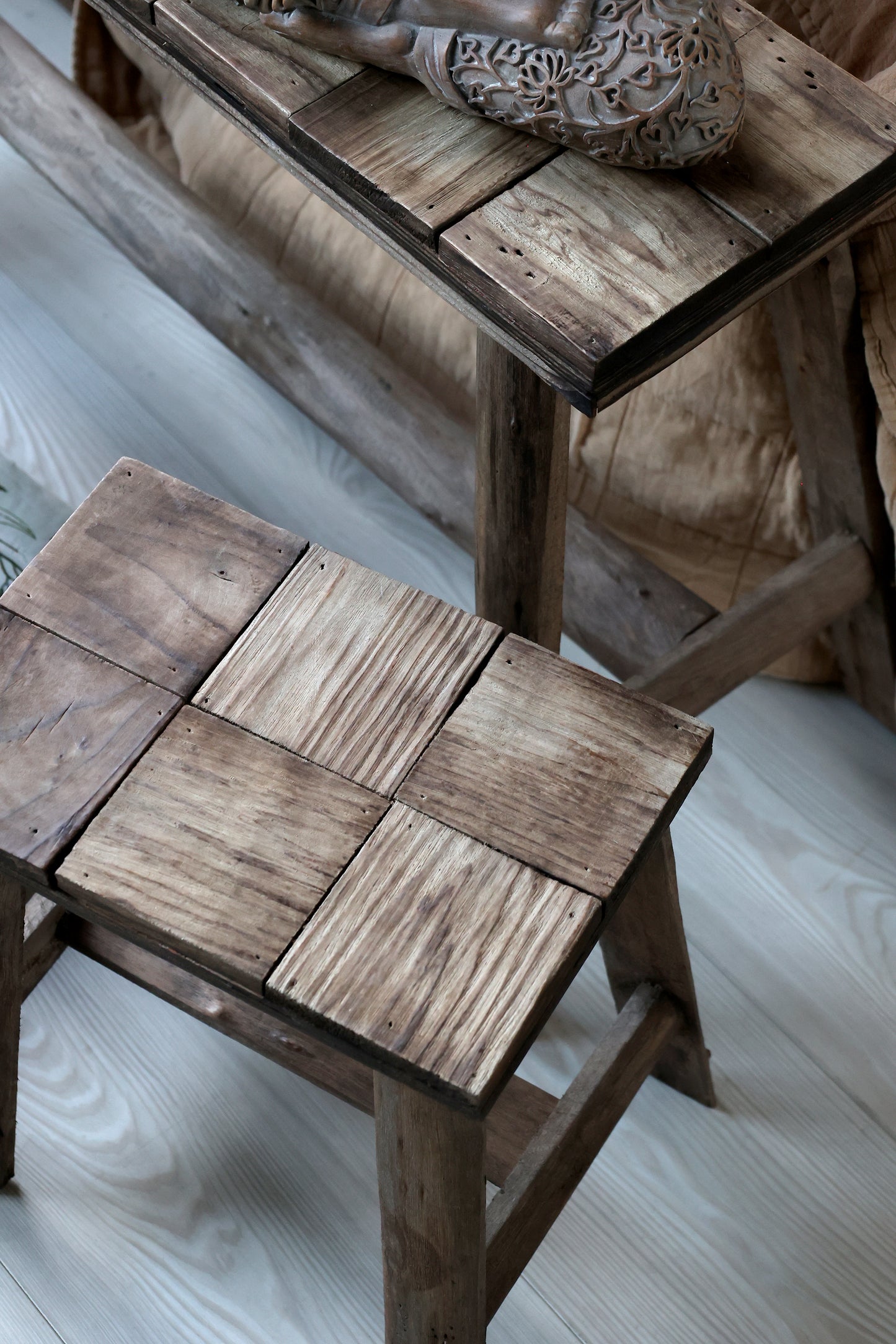 Bench H45/L80/W24 cm natural set of 2