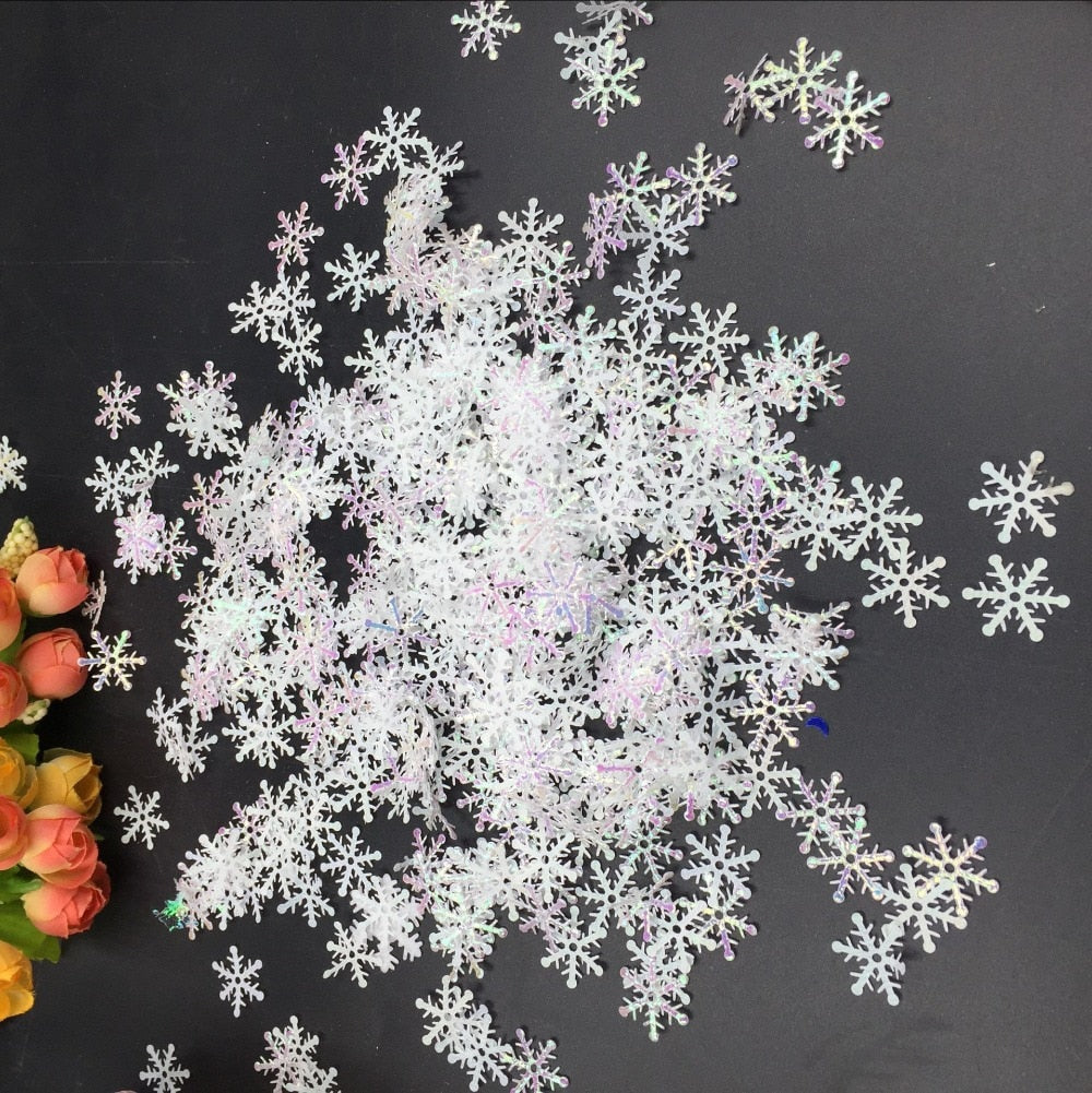 200pcs 3cm Juldekoration Snöflinga