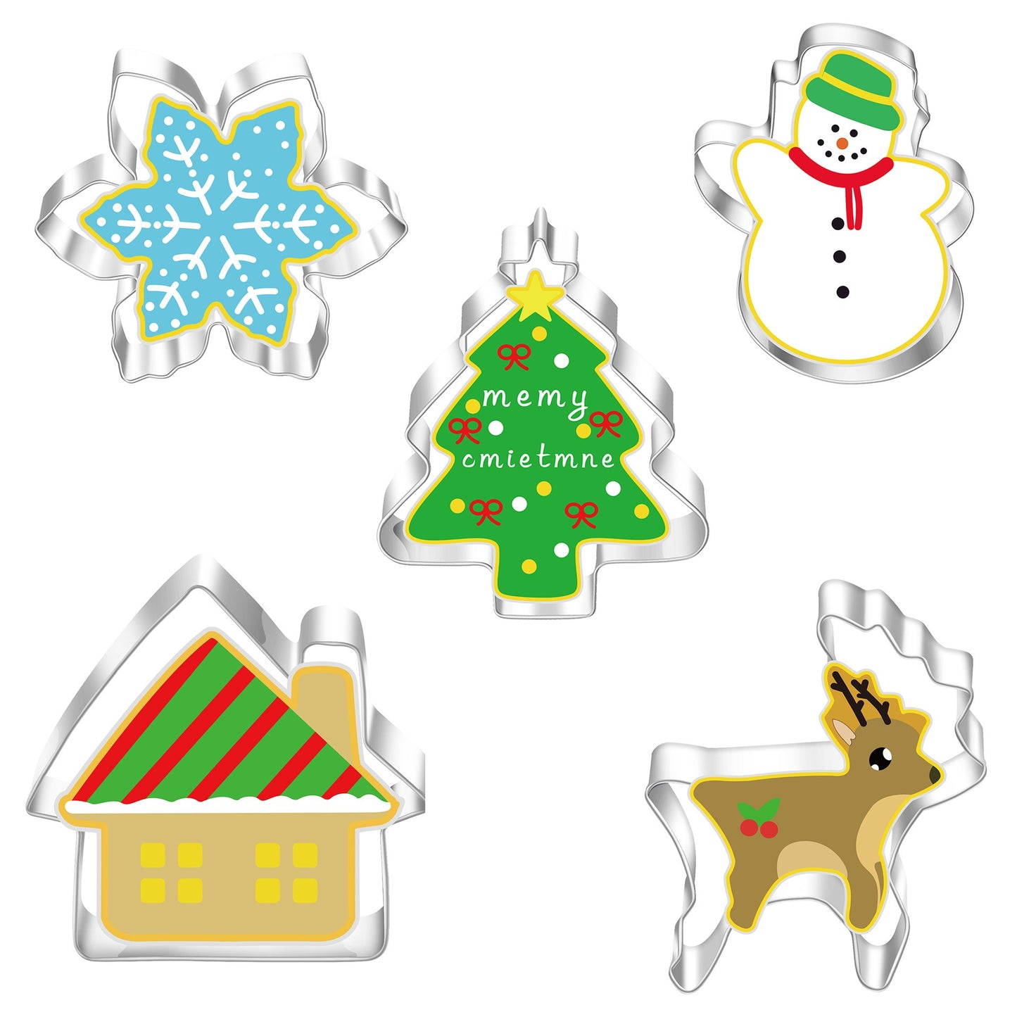 Kakformar jul pepparkaksform 5pcs