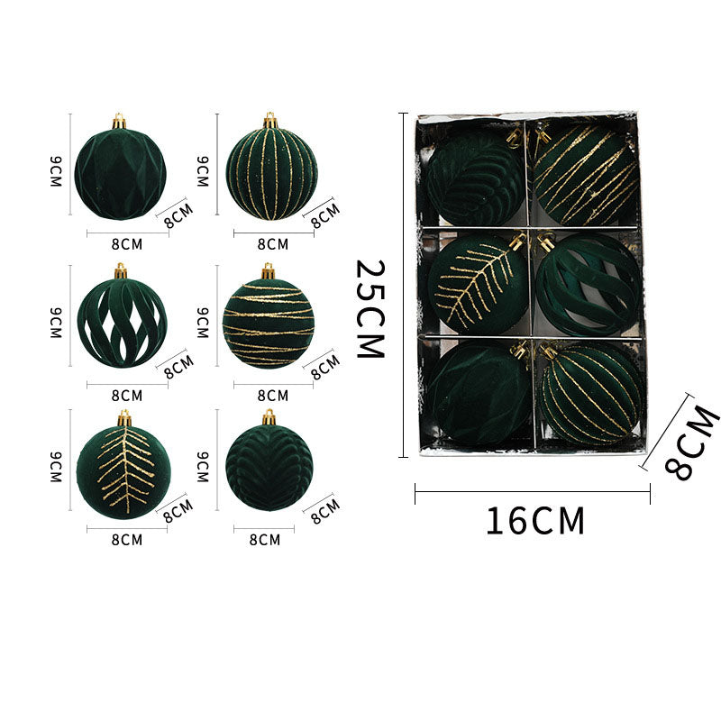 Christmas tree bauble 8cm 6-pack