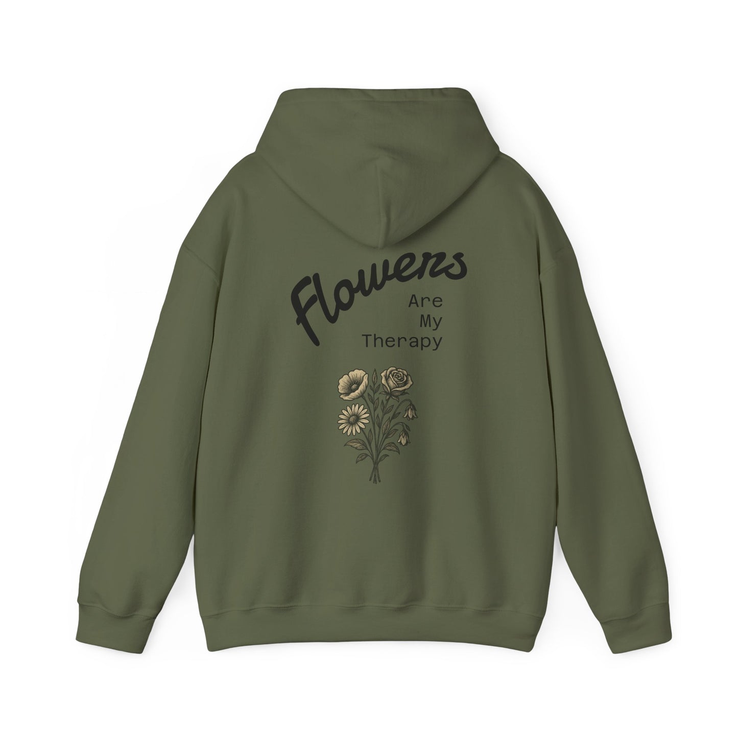 Hus41 Unisex Sweatshirt Hoodie - Flowers are my therapy