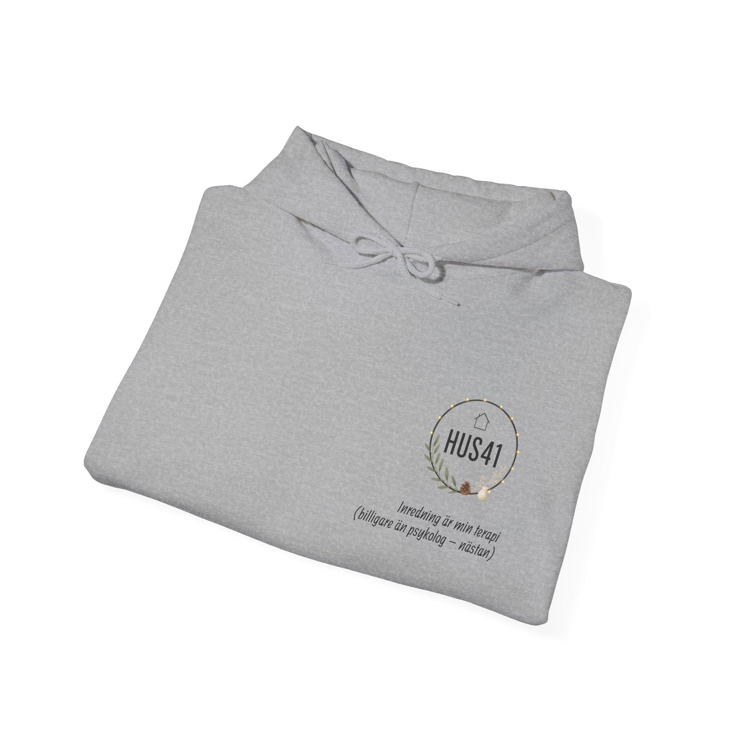 Hus41 Unisex Sweatshirt Hoodie - Inredning är min terapi