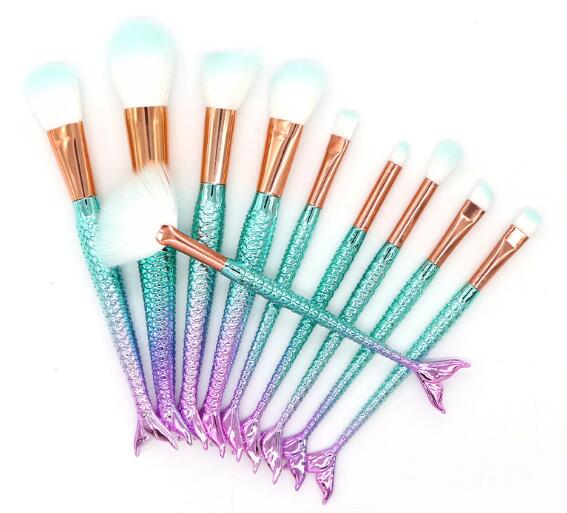 10PCS Sminkborstar