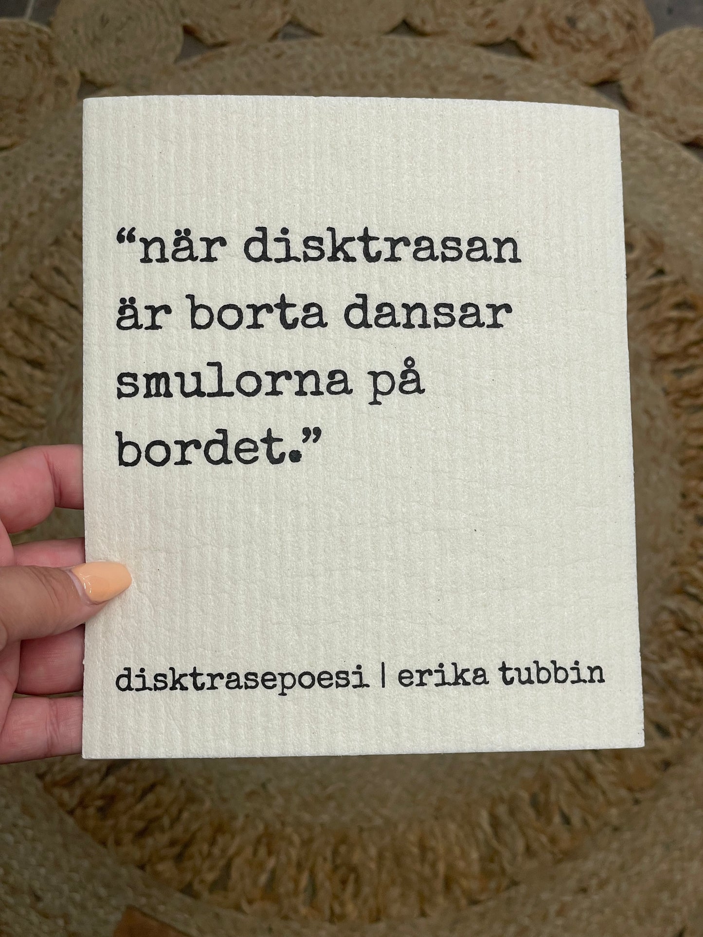 Disktrasor med citat och motiv