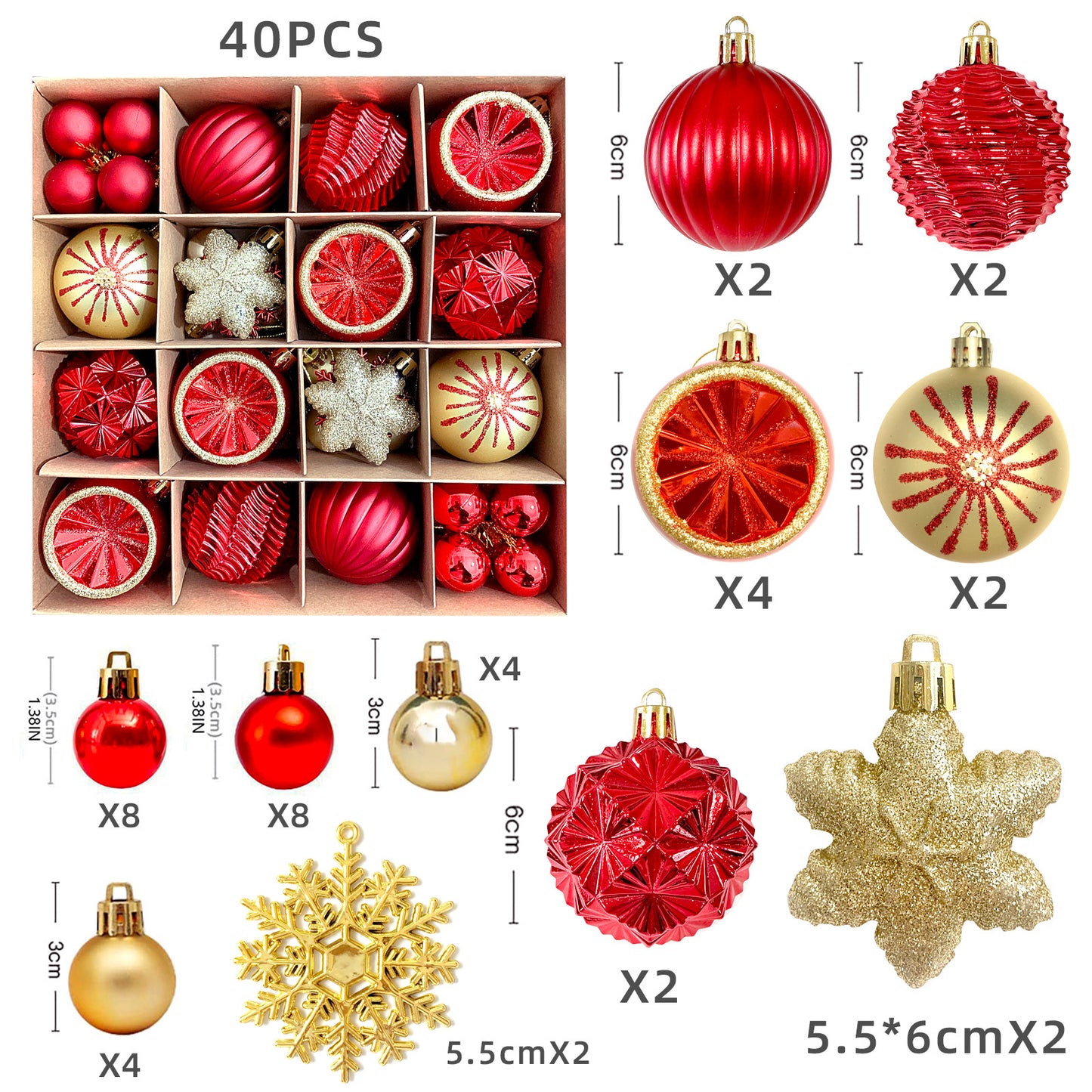 Christmas balls 40pcs
