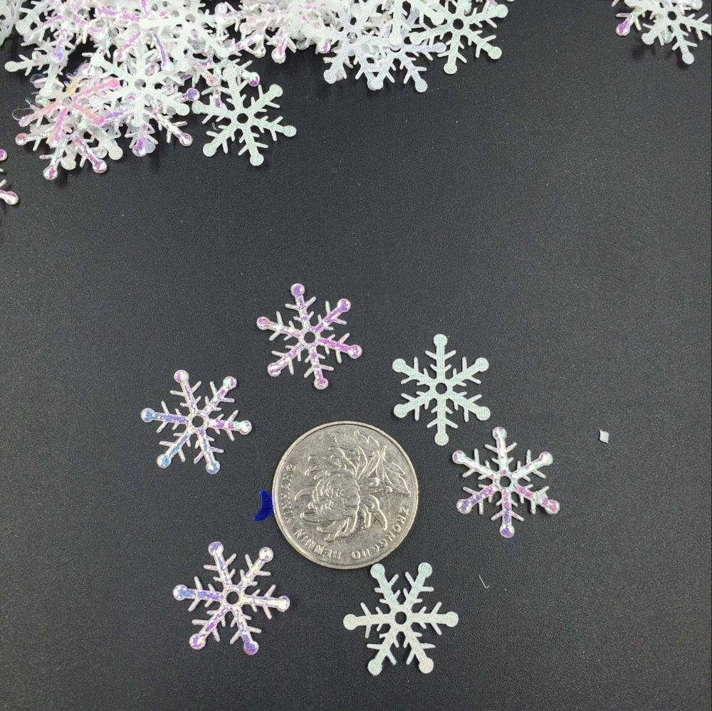 200pcs 3cm Juldekoration Snöflinga