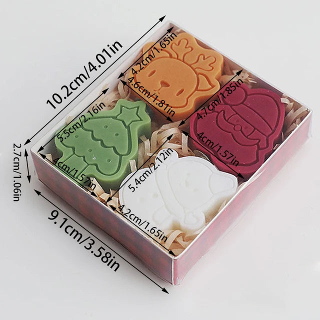 4Pcs Jul Ljus Tomt, Julgran, Pepparkaksgubbe