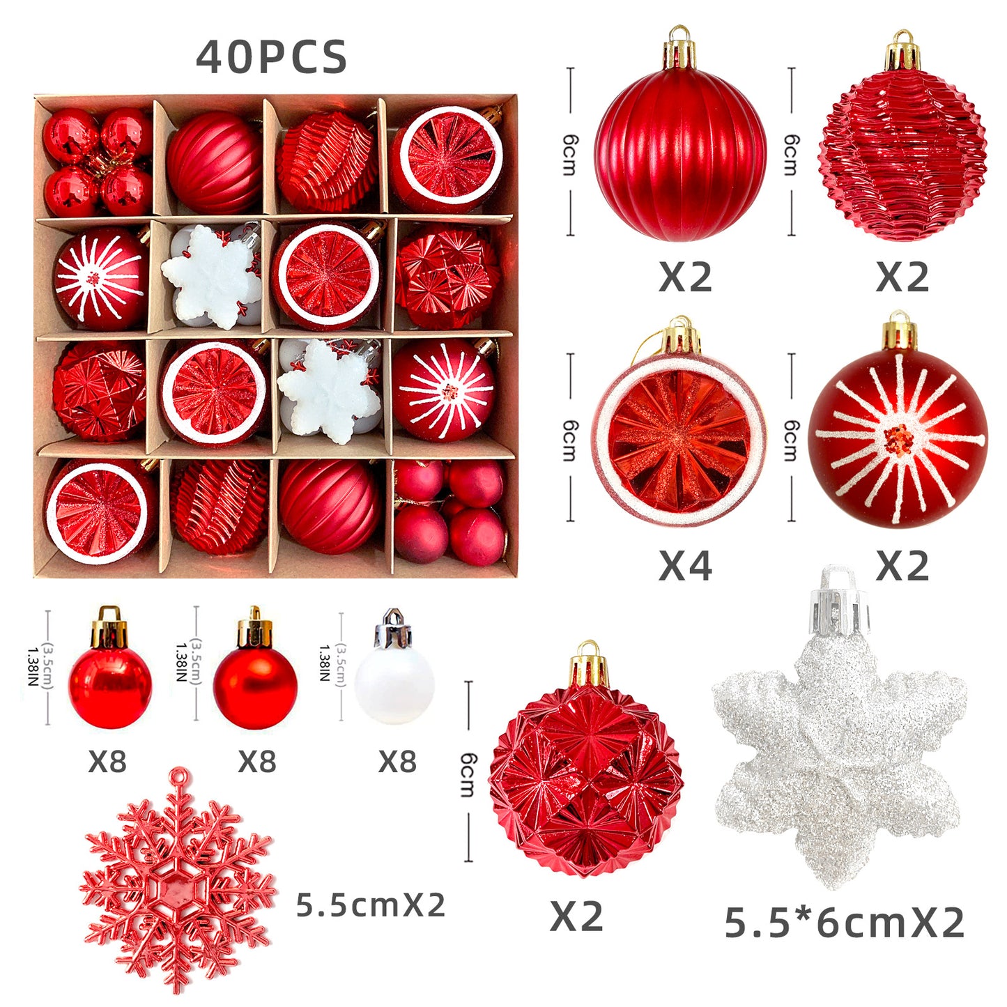 Christmas balls 40pcs