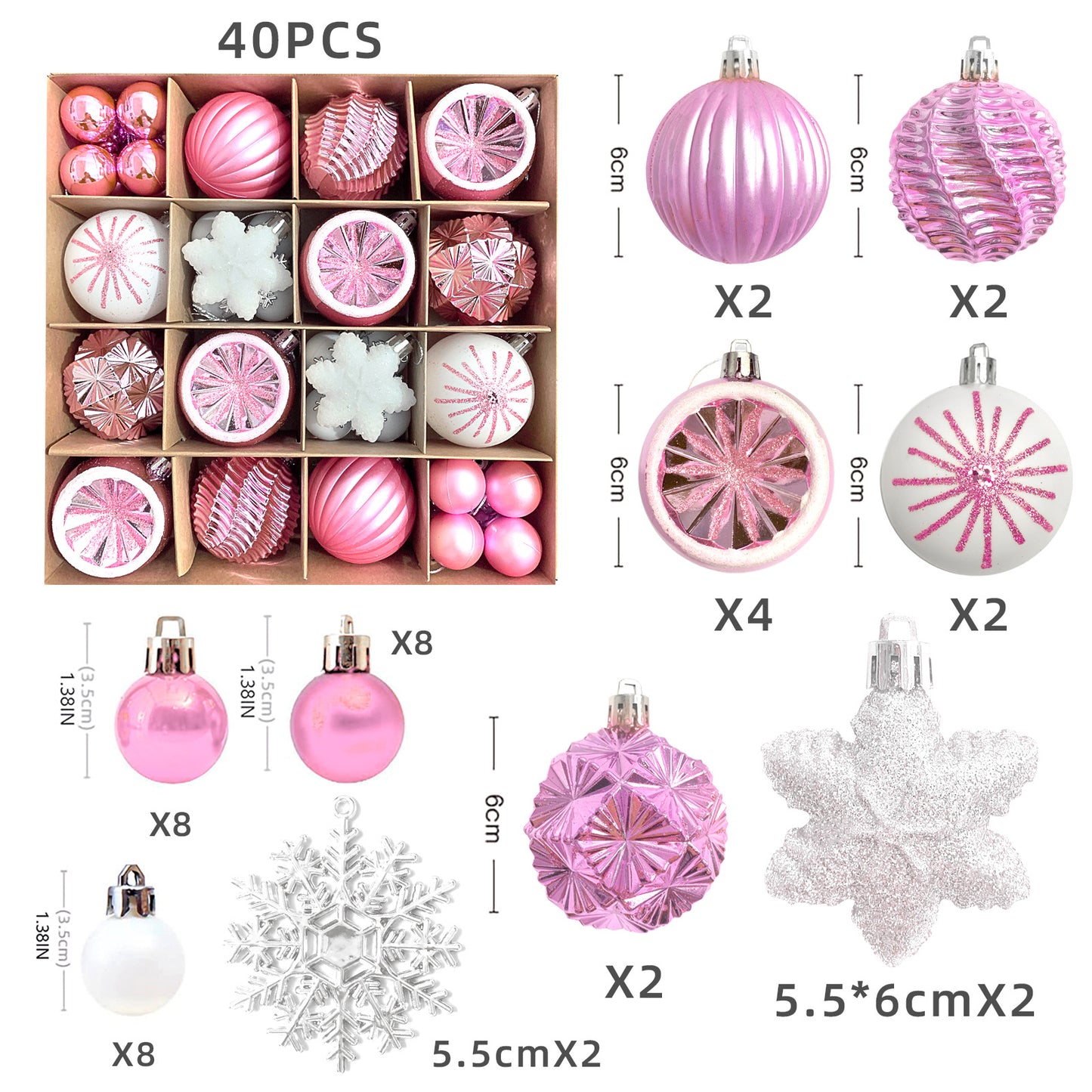 Christmas balls 40pcs