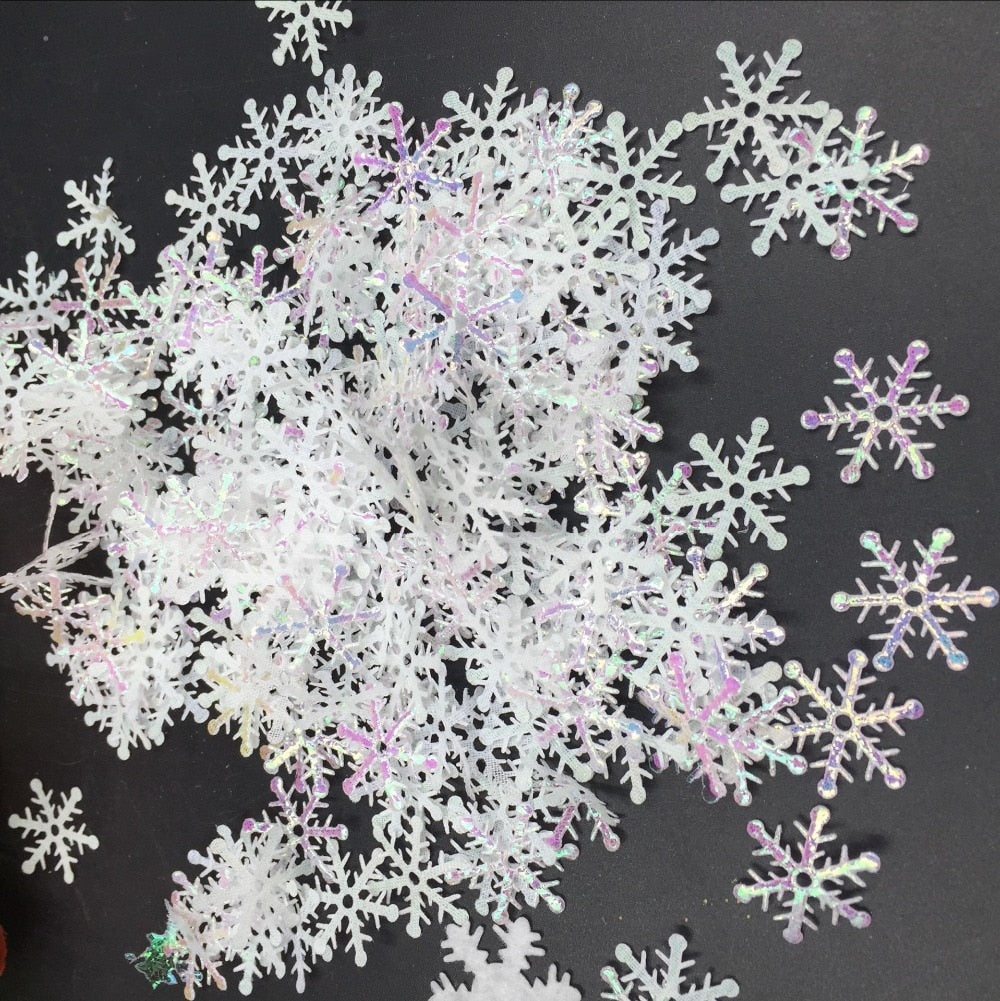 200pcs 3cm Juldekoration Snöflinga