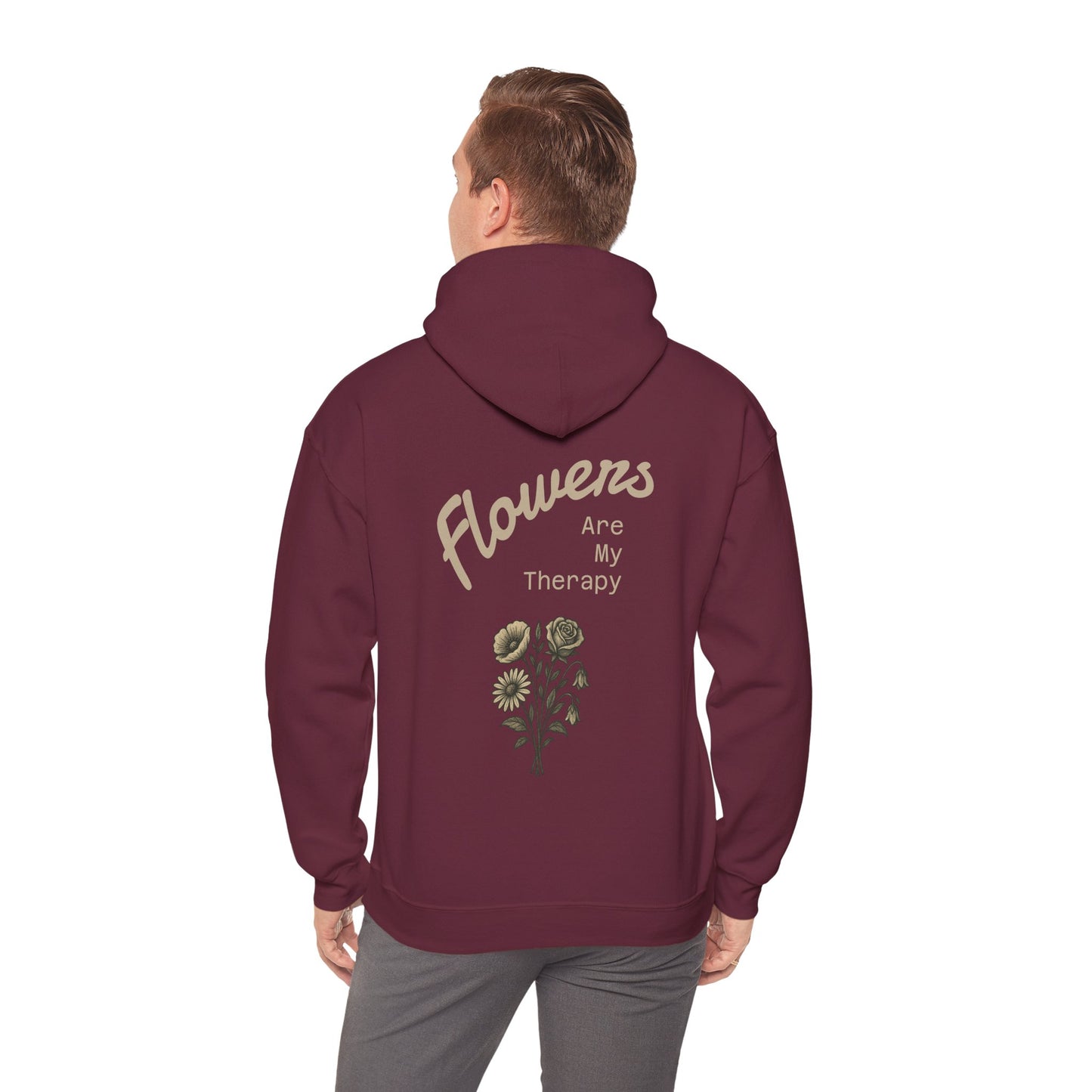 Hus41 Unisex Sweatshirt Hoodie - Flowers are my therapy