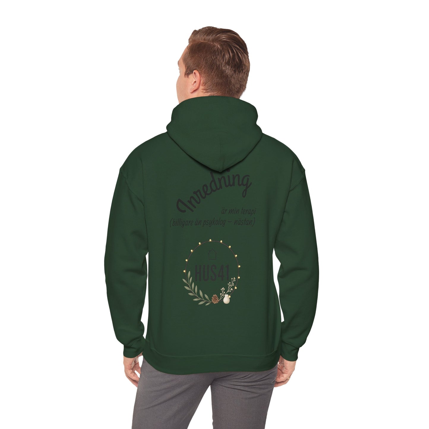 Hus41 Unisex Sweatshirt Hoodie - Inredning är min terapi