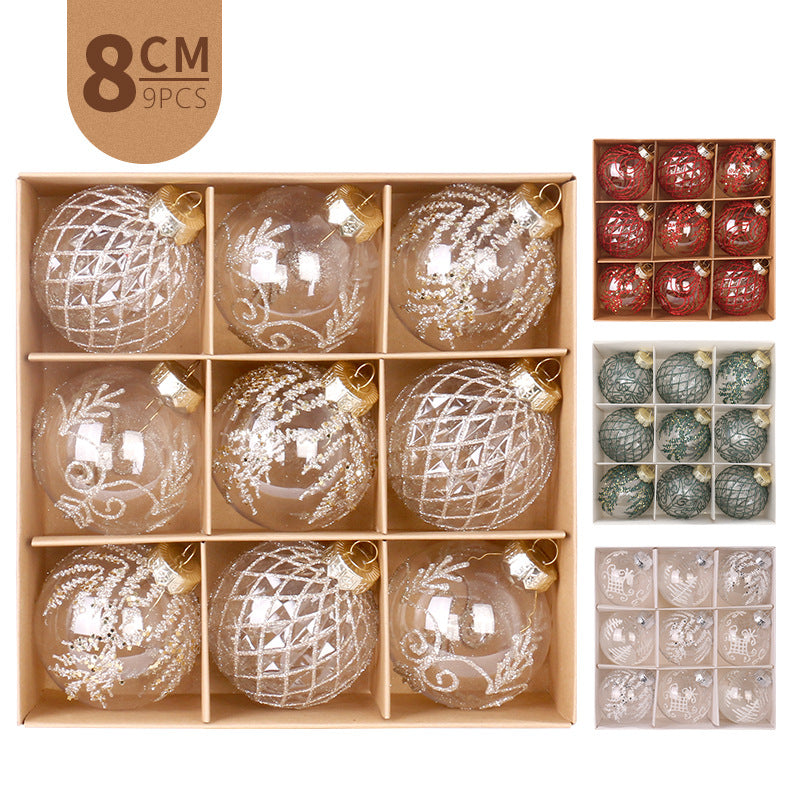 8cm julgranskulor 9pcs