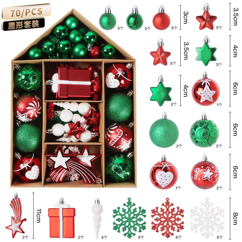 70pcs julgranskulor
