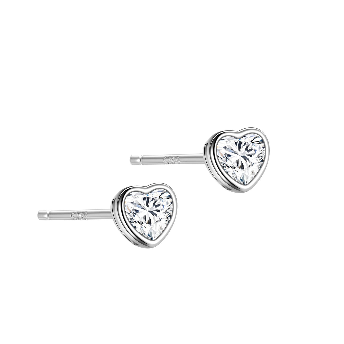 S925 sterling silver örhängen hjärta