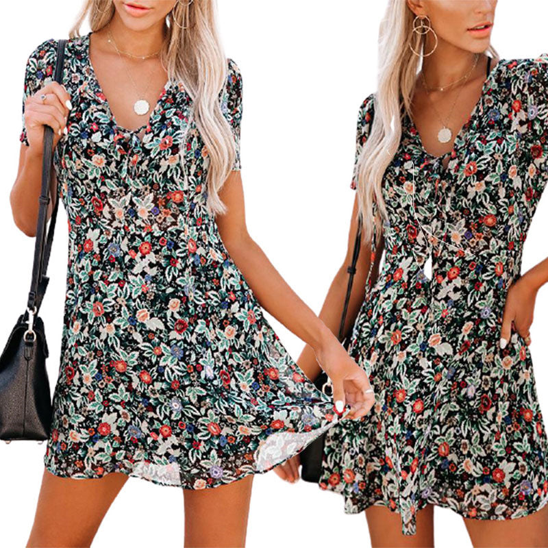 V-neck dress Floral