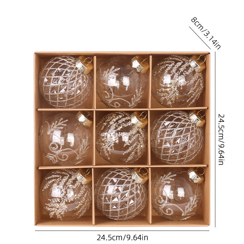 8cm julgranskulor 9pcs