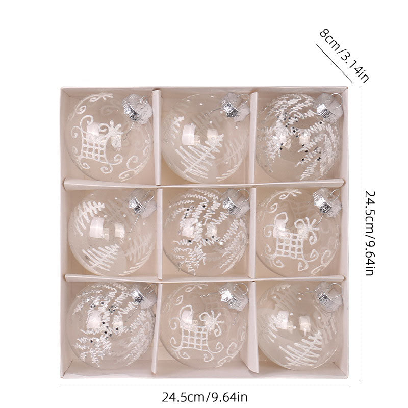 8cm julgranskulor 9pcs
