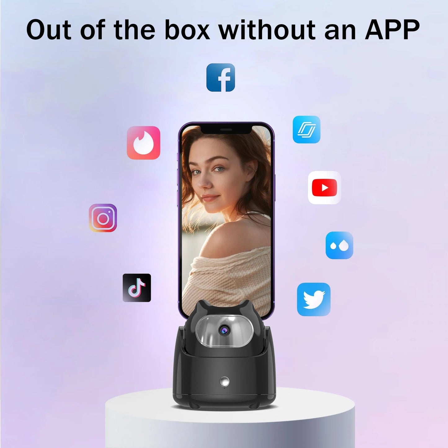360° Rotation Automatic Face Tracking Mobilhållare