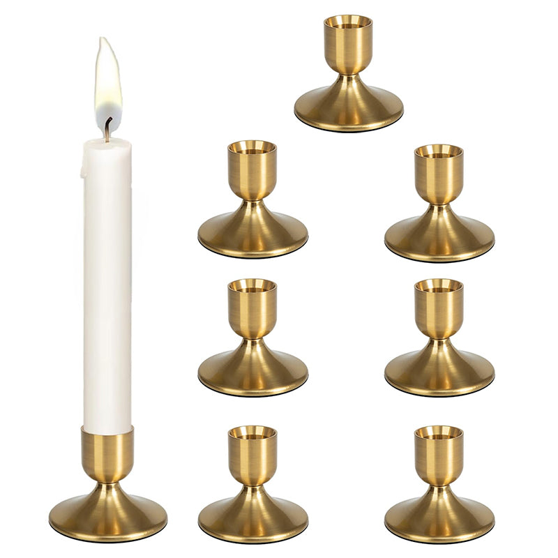 8 stycken gold ljushållare metall