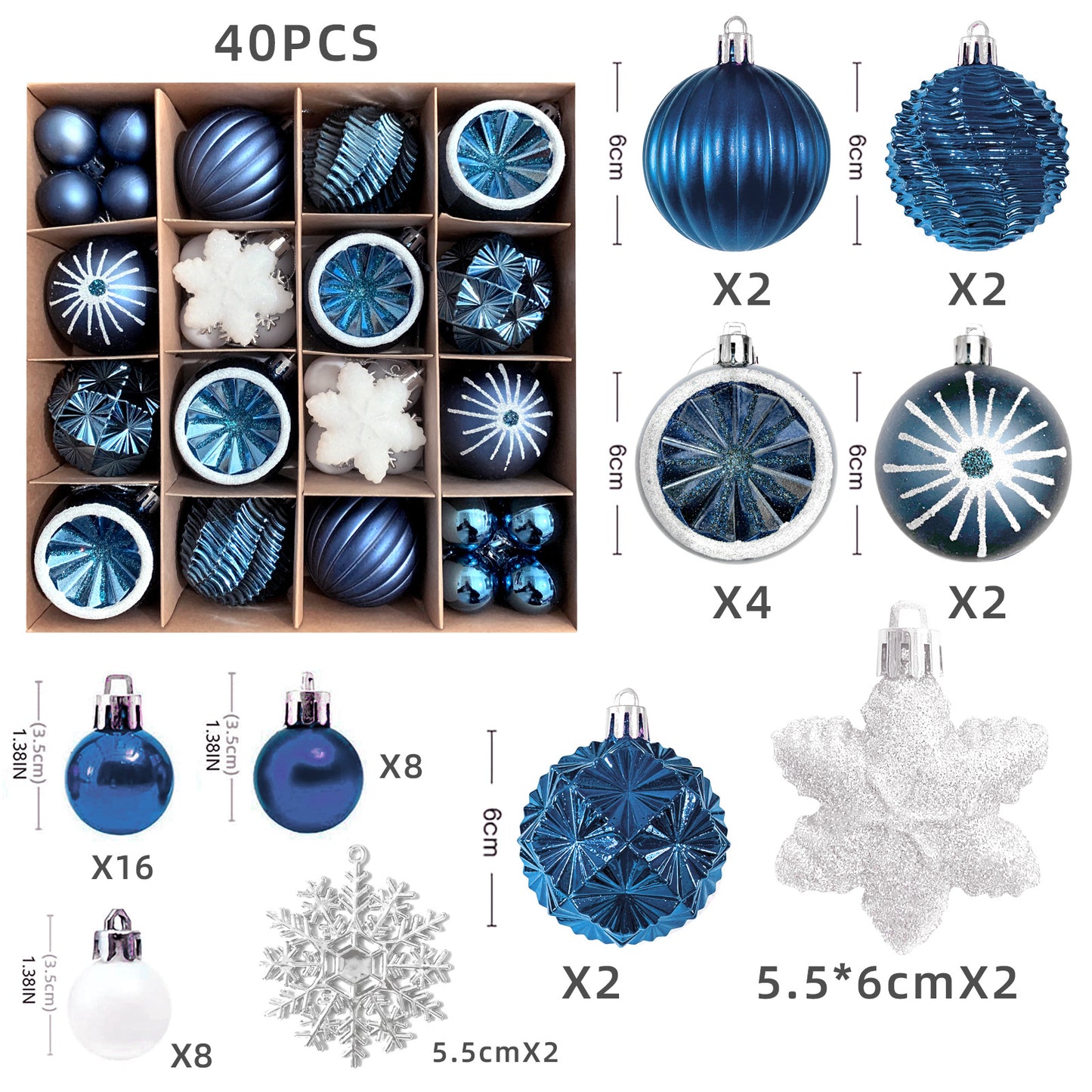 Christmas balls 40pcs
