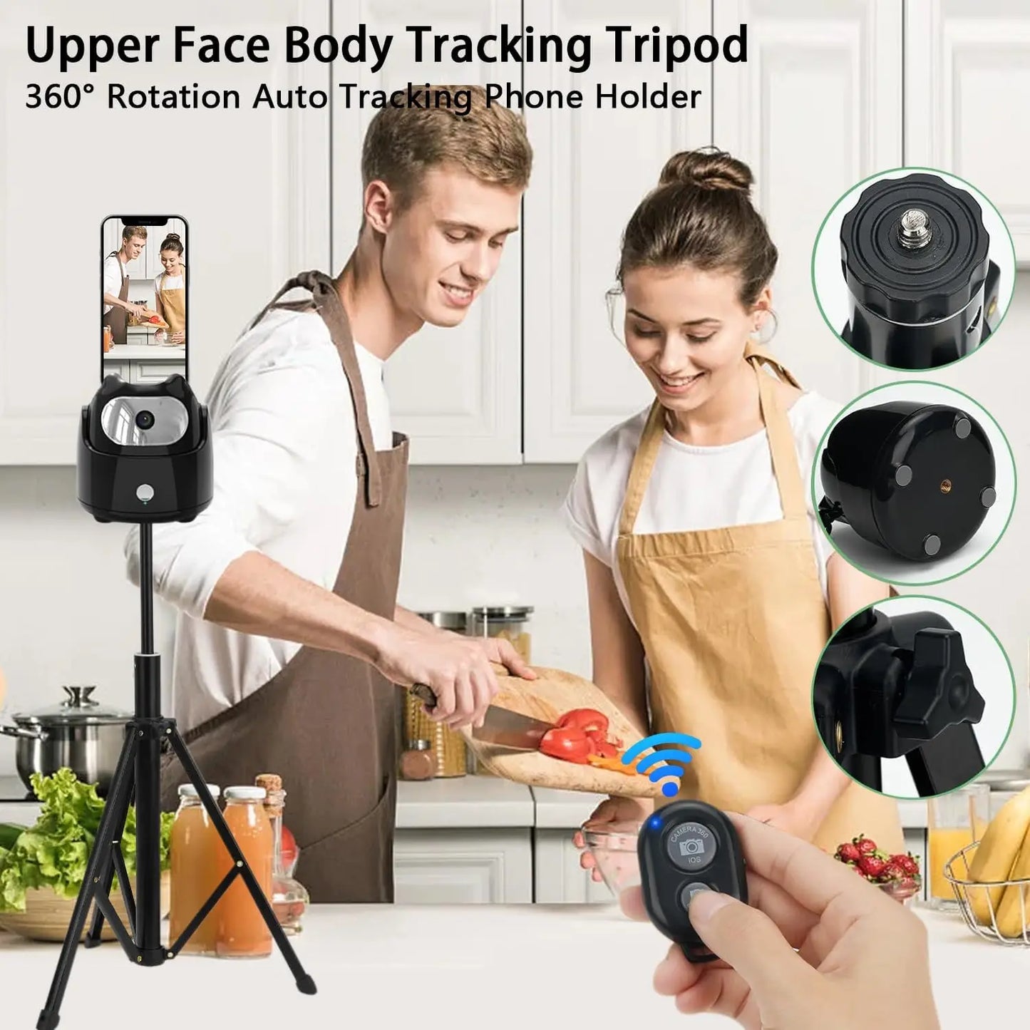 360° Rotation Automatic Face Tracking Mobilhållare