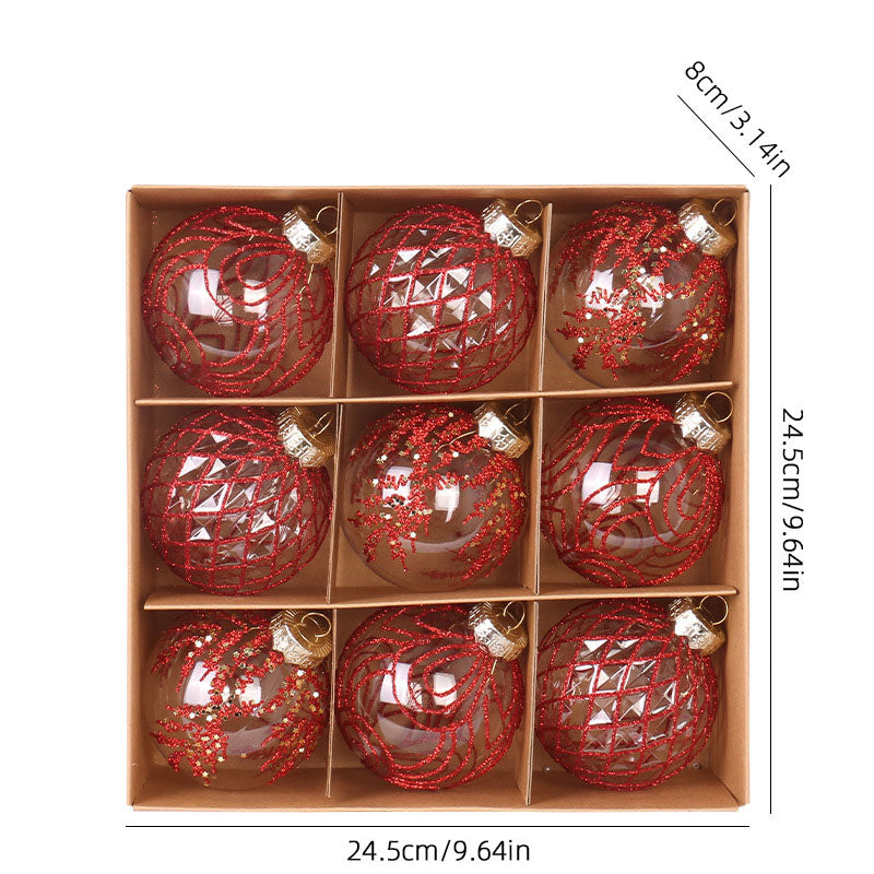 8cm julgranskulor 9pcs