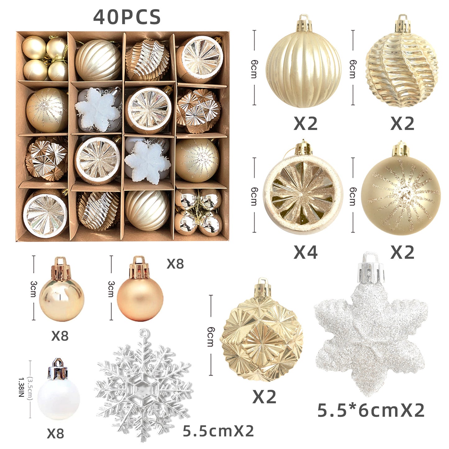 Christmas balls 40pcs