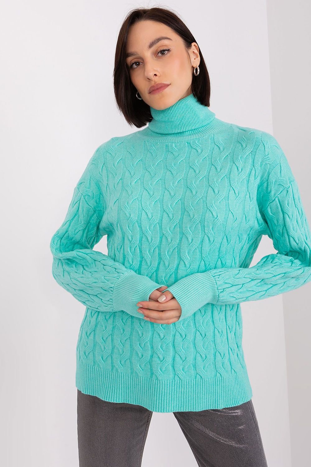 Sweater with polo collar AT