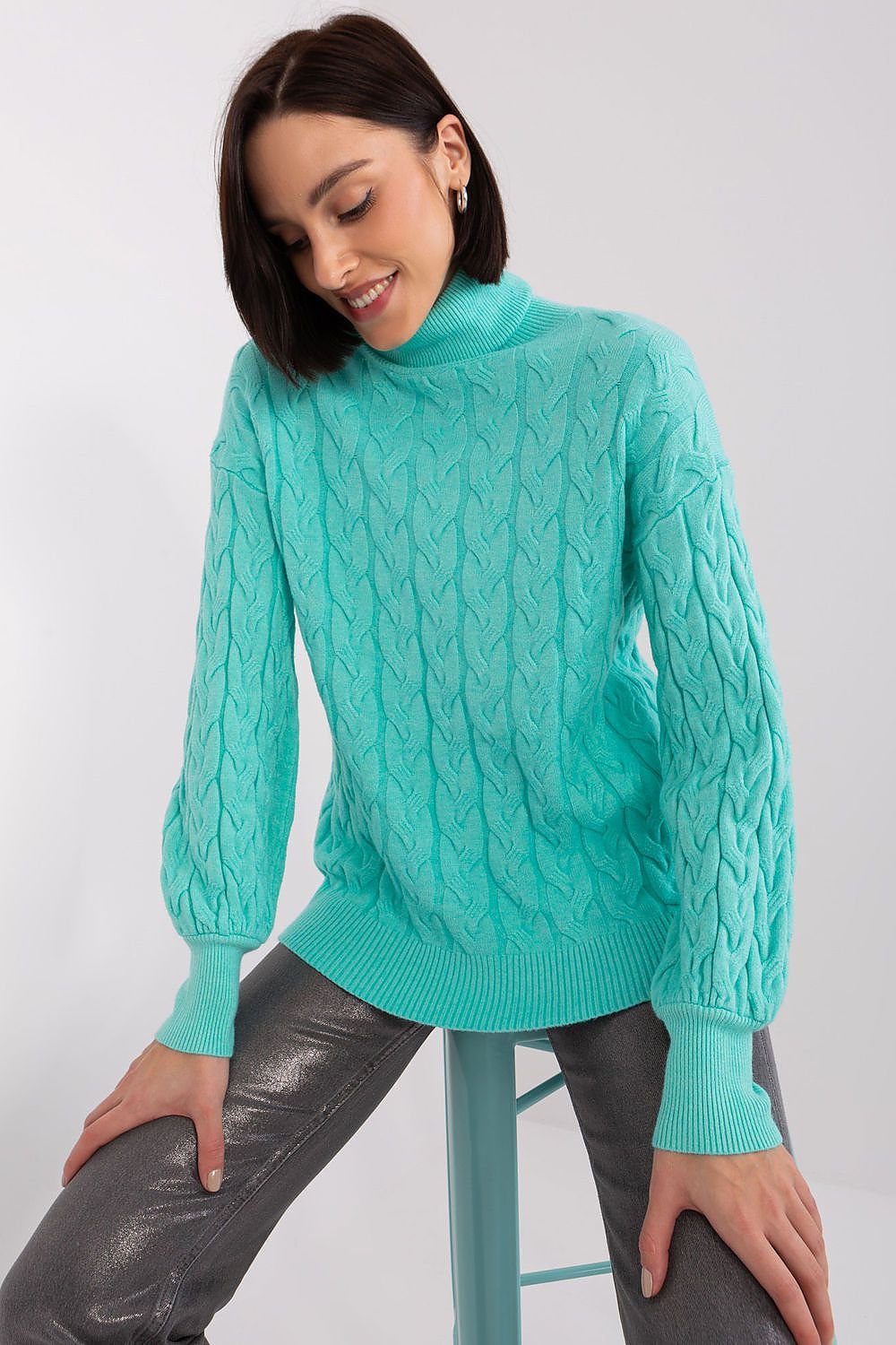 Sweater with polo collar AT
