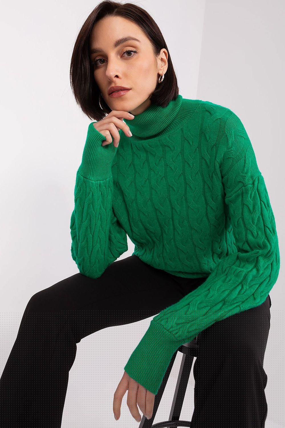 Sweater with polo collar AT