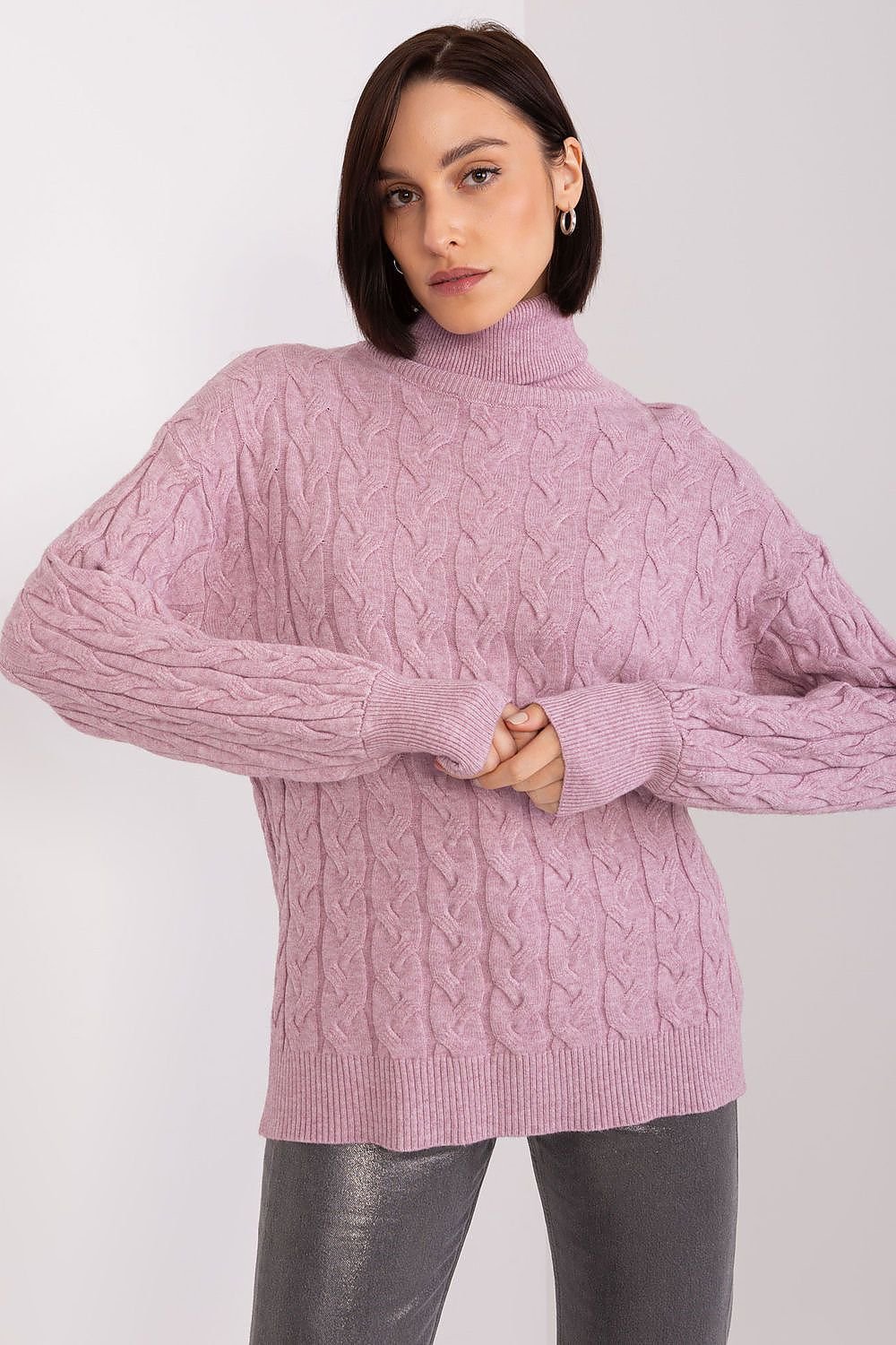 Sweater with polo collar AT