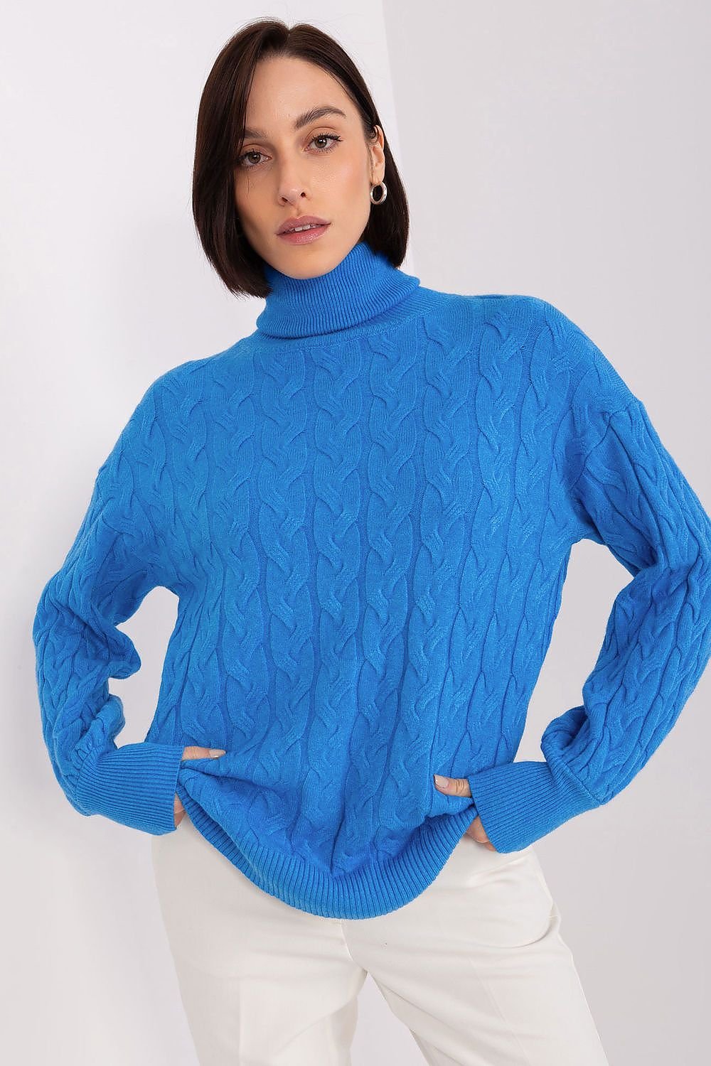 Sweater with polo collar AT