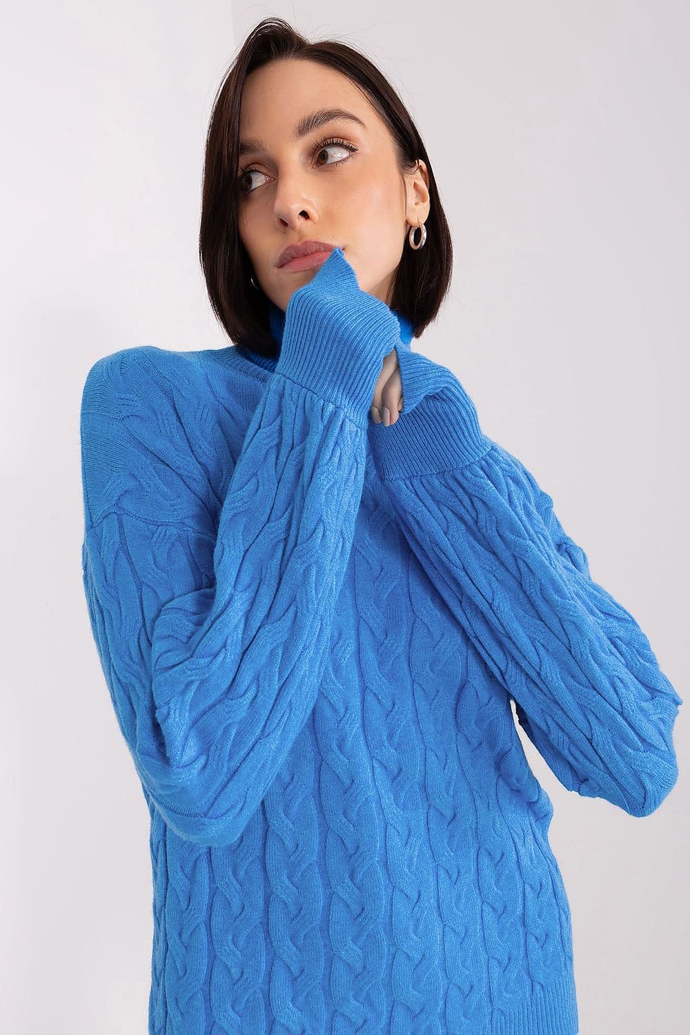 Sweater with polo collar AT