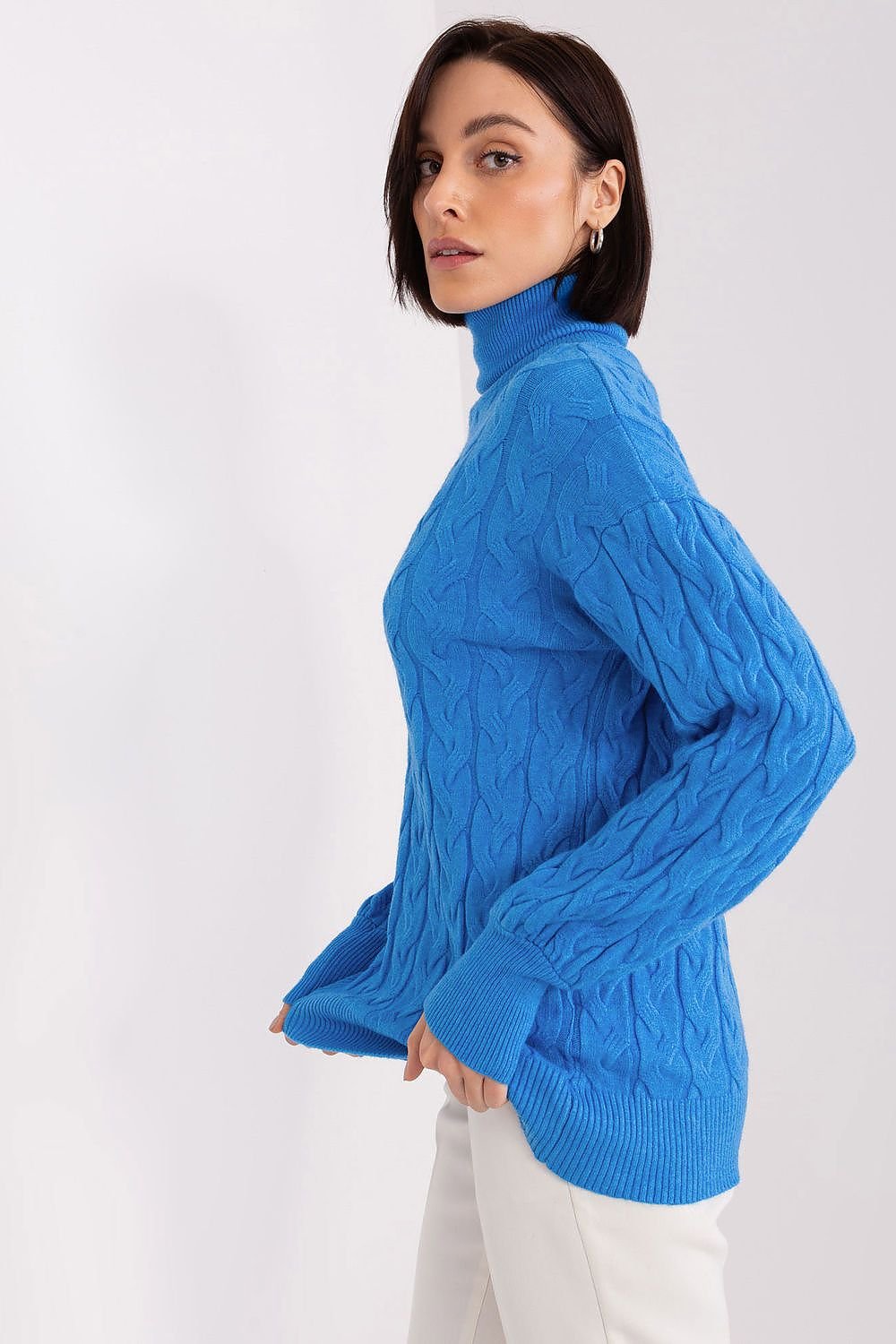 Sweater with polo collar AT