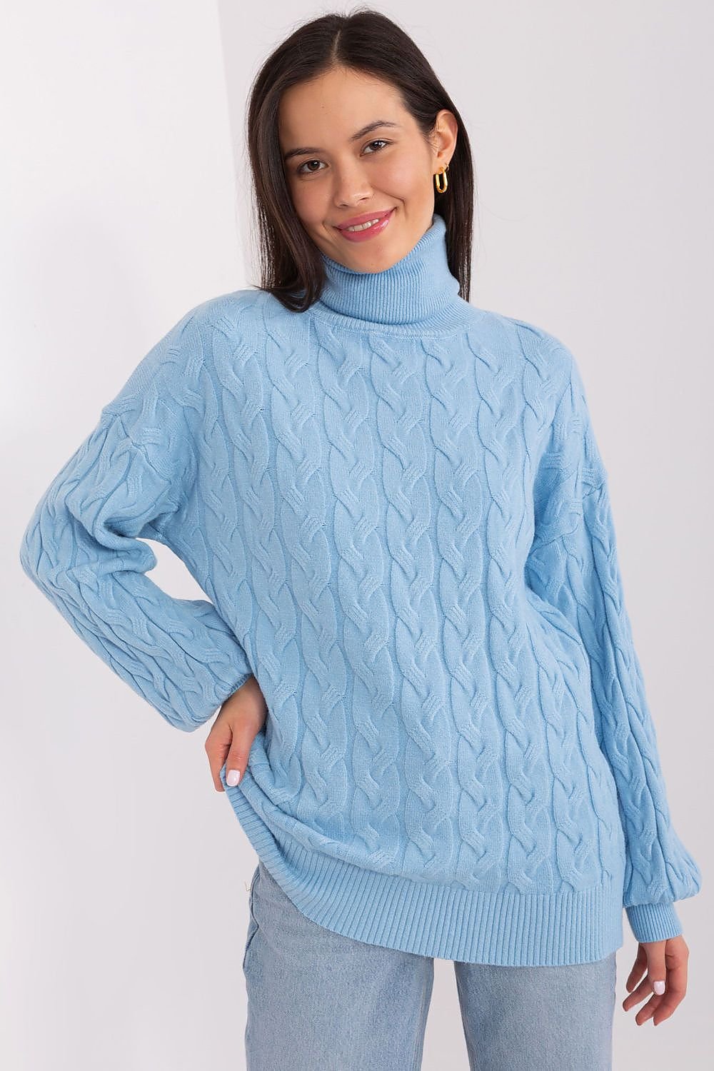 Sweater with polo collar AT